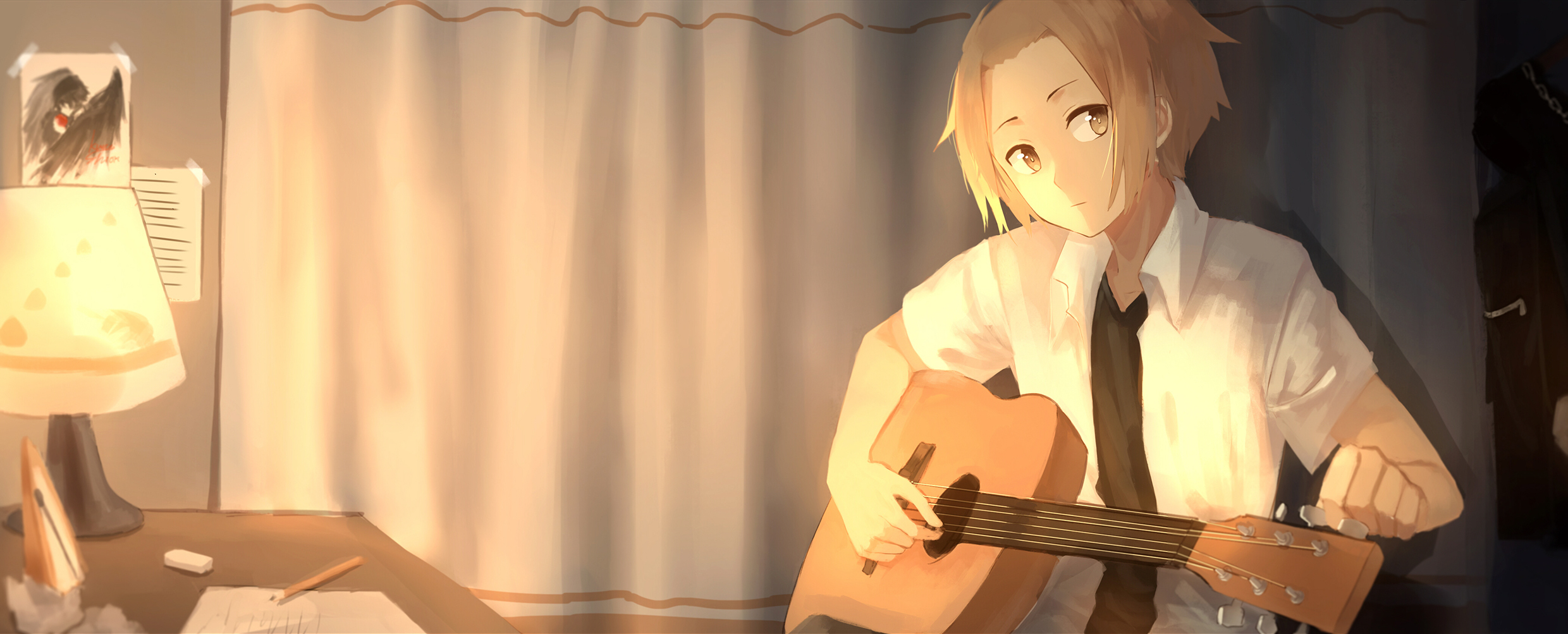 Download mobile wallpaper Music, Anime, Guitar for free.