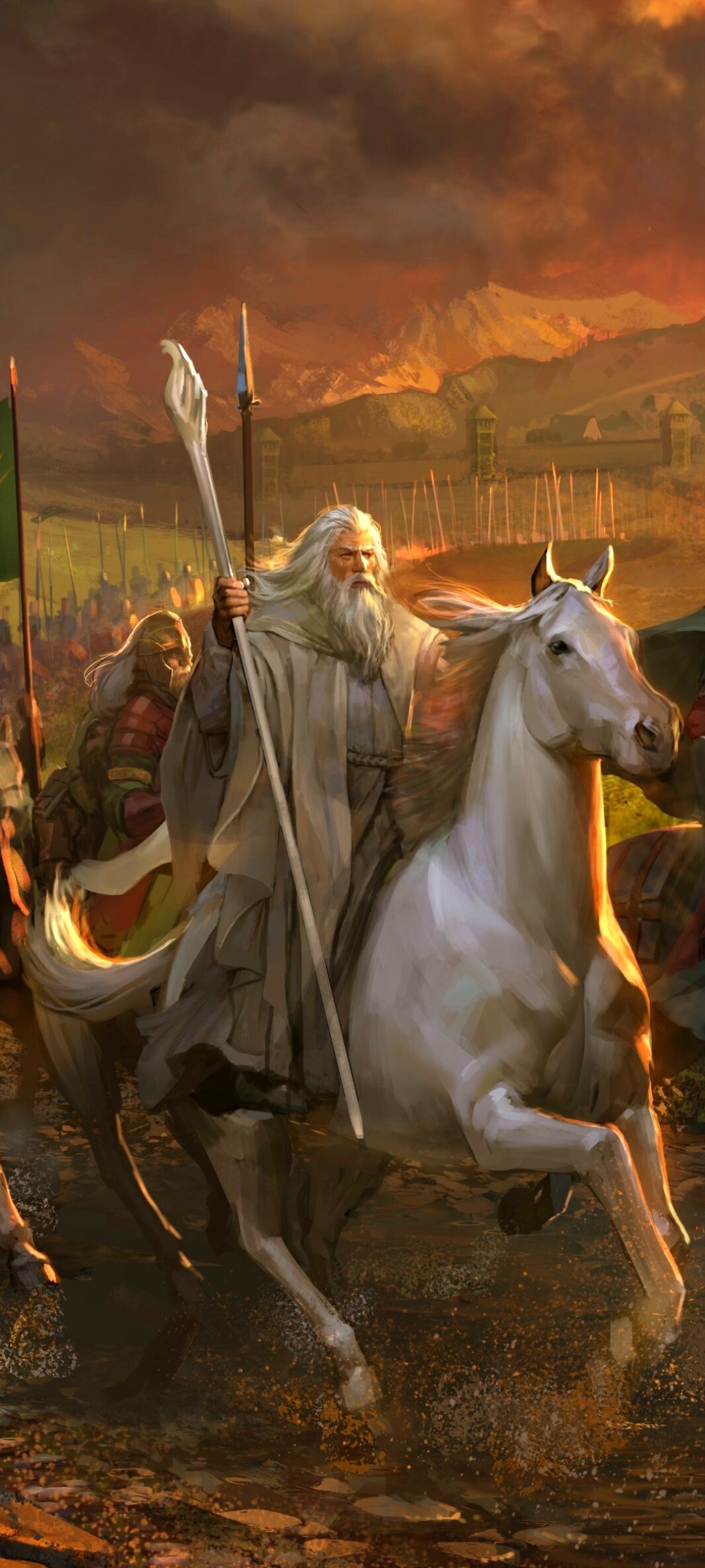 Download mobile wallpaper Fantasy, Lord Of The Rings, Warrior, Horse, The Lord Of The Rings, Gandalf for free.