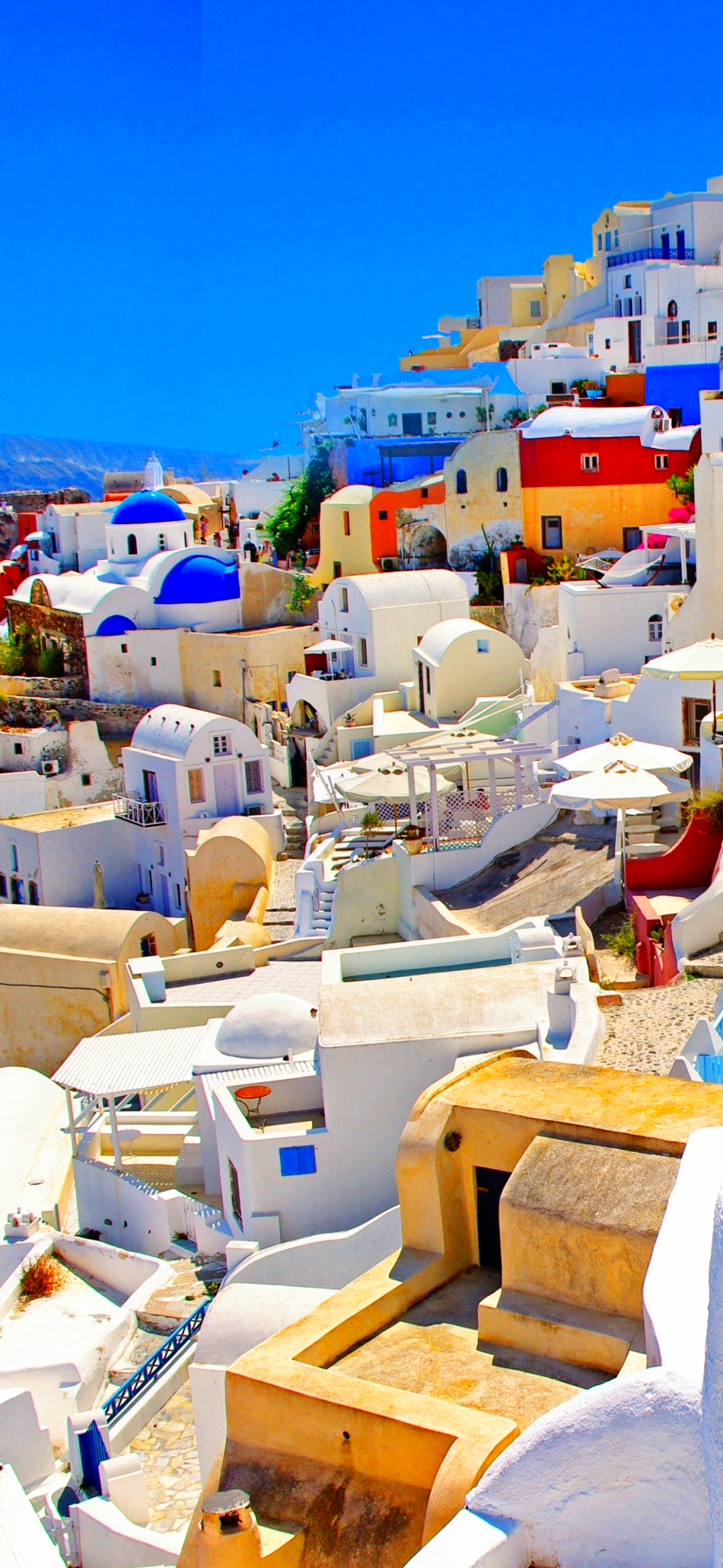 Download mobile wallpaper Architecture, Greece, Santorini, Man Made, Towns for free.