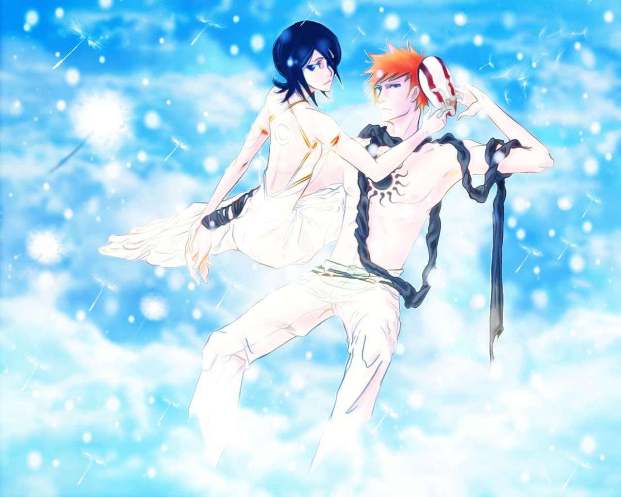 Laden Sie das Bleach, Rukia Kuchiki, Animes, Ichigo Kurosaki-Bild kostenlos auf Ihren PC-Desktop herunter