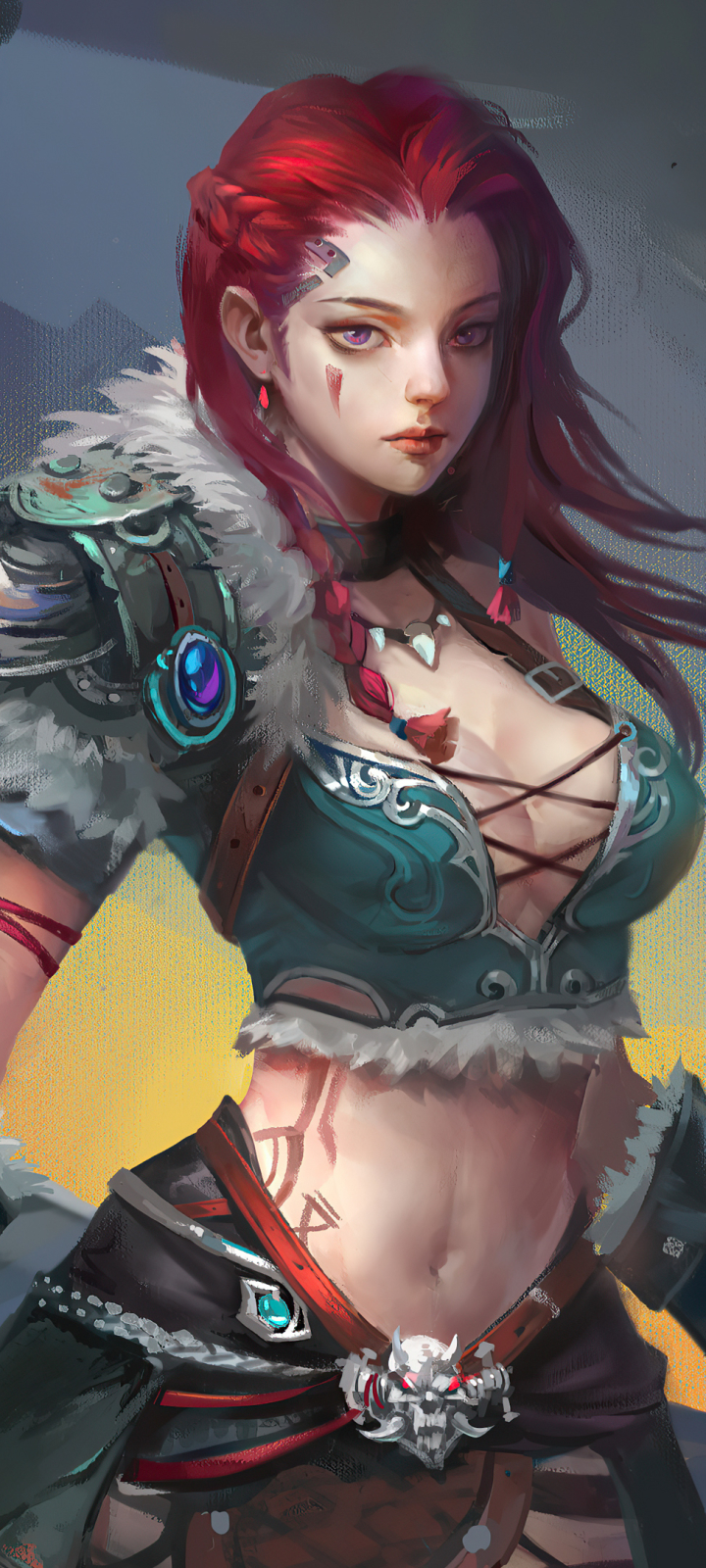 Download mobile wallpaper Fantasy, Red Hair, Women Warrior, Woman Warrior for free.