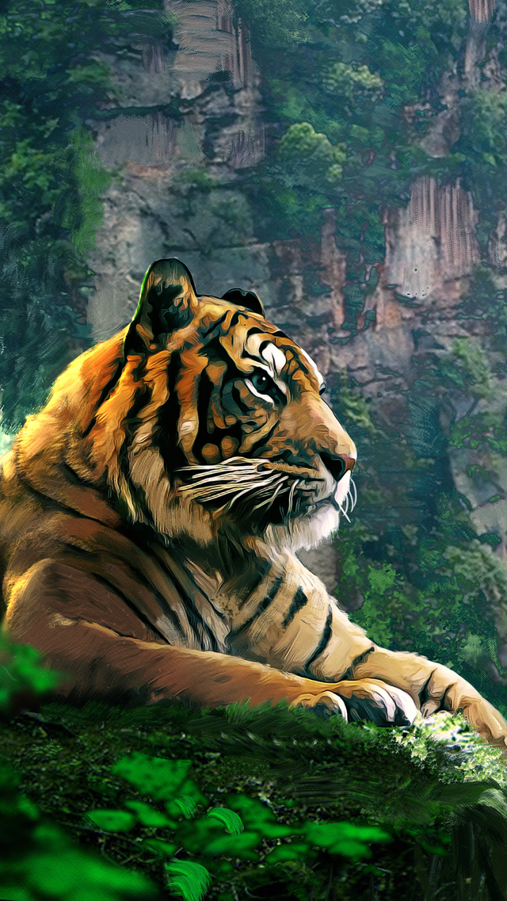 Download mobile wallpaper Cats, Tiger, Animal for free.