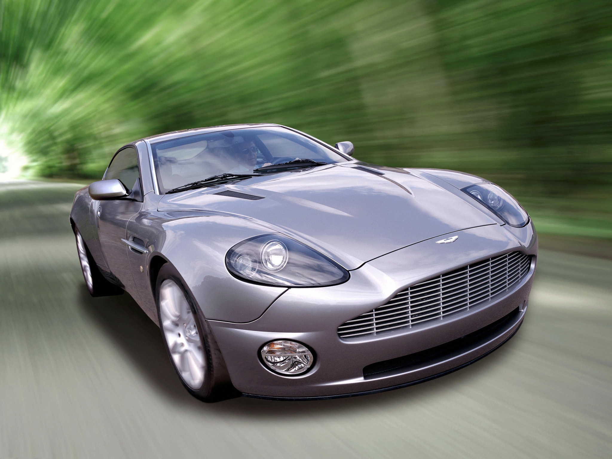speed, auto, lilac, aston martin, cars, front view, v12, vanquish, 2001