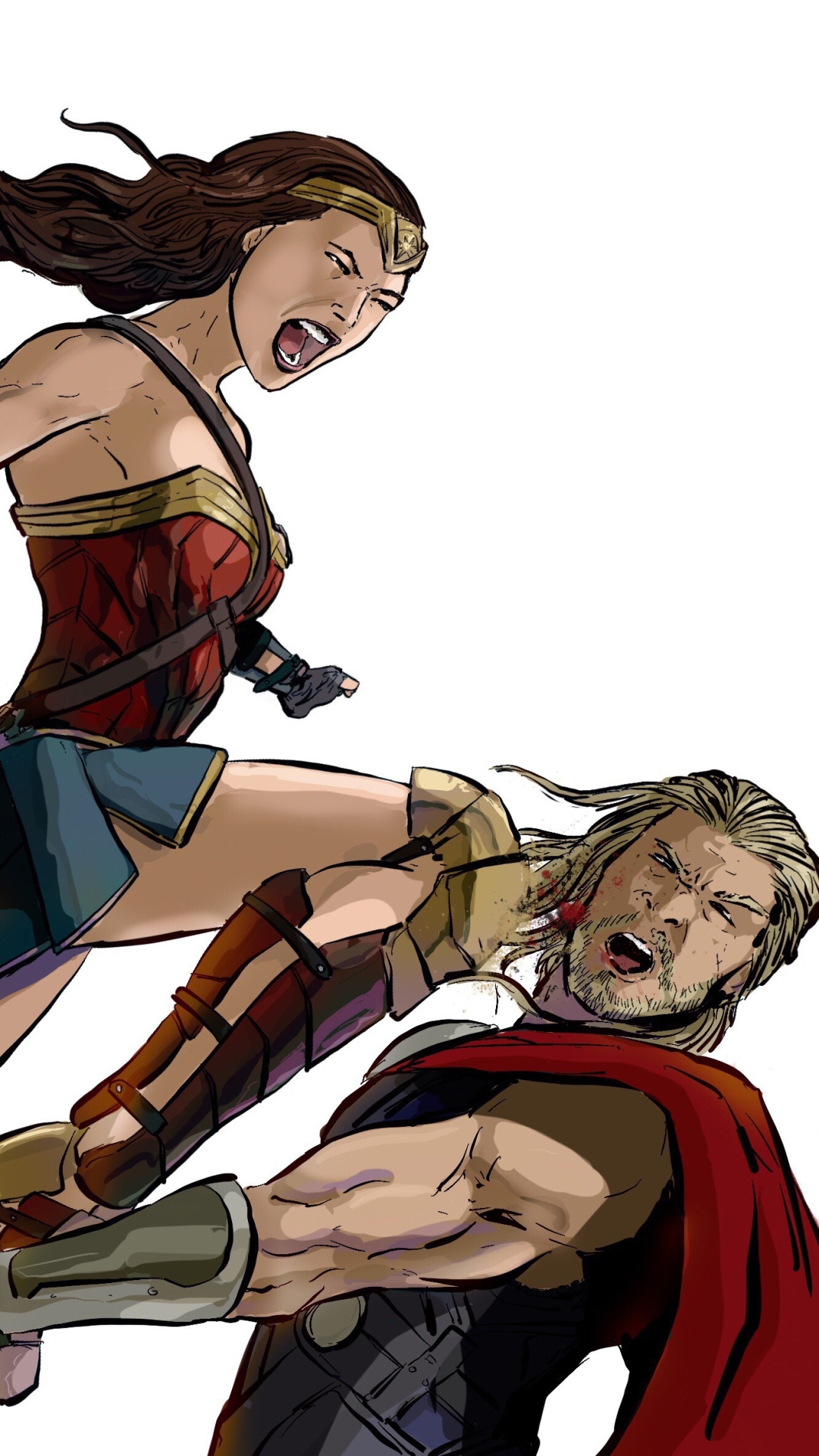 Download mobile wallpaper Crossover, Comics, Dc Comics, Wonder Woman, Thor for free.