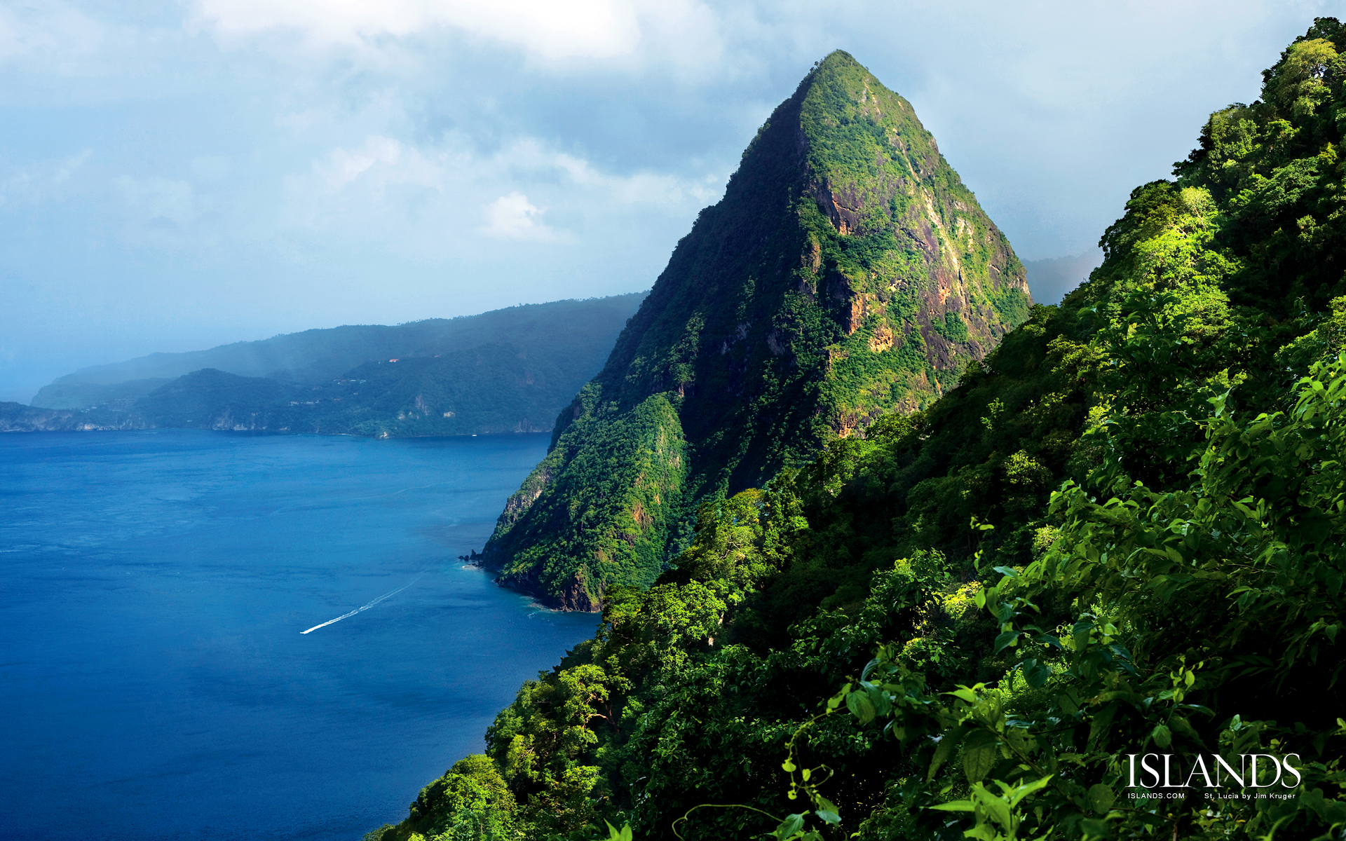Download mobile wallpaper Sea, Rock, Coast, Ocean, Earth, St Lucia for free.