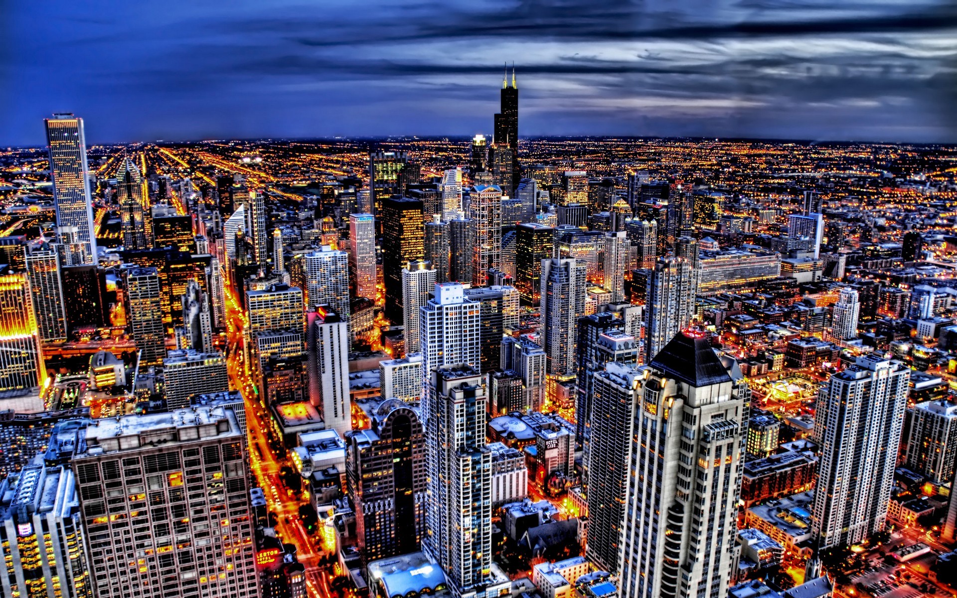 158736 descargar fondo de pantalla ciudad, hecho por el hombre, chicago, edificio, luz, metrópoli, horizonte, ciudades: protectores de pantalla e imágenes gratis