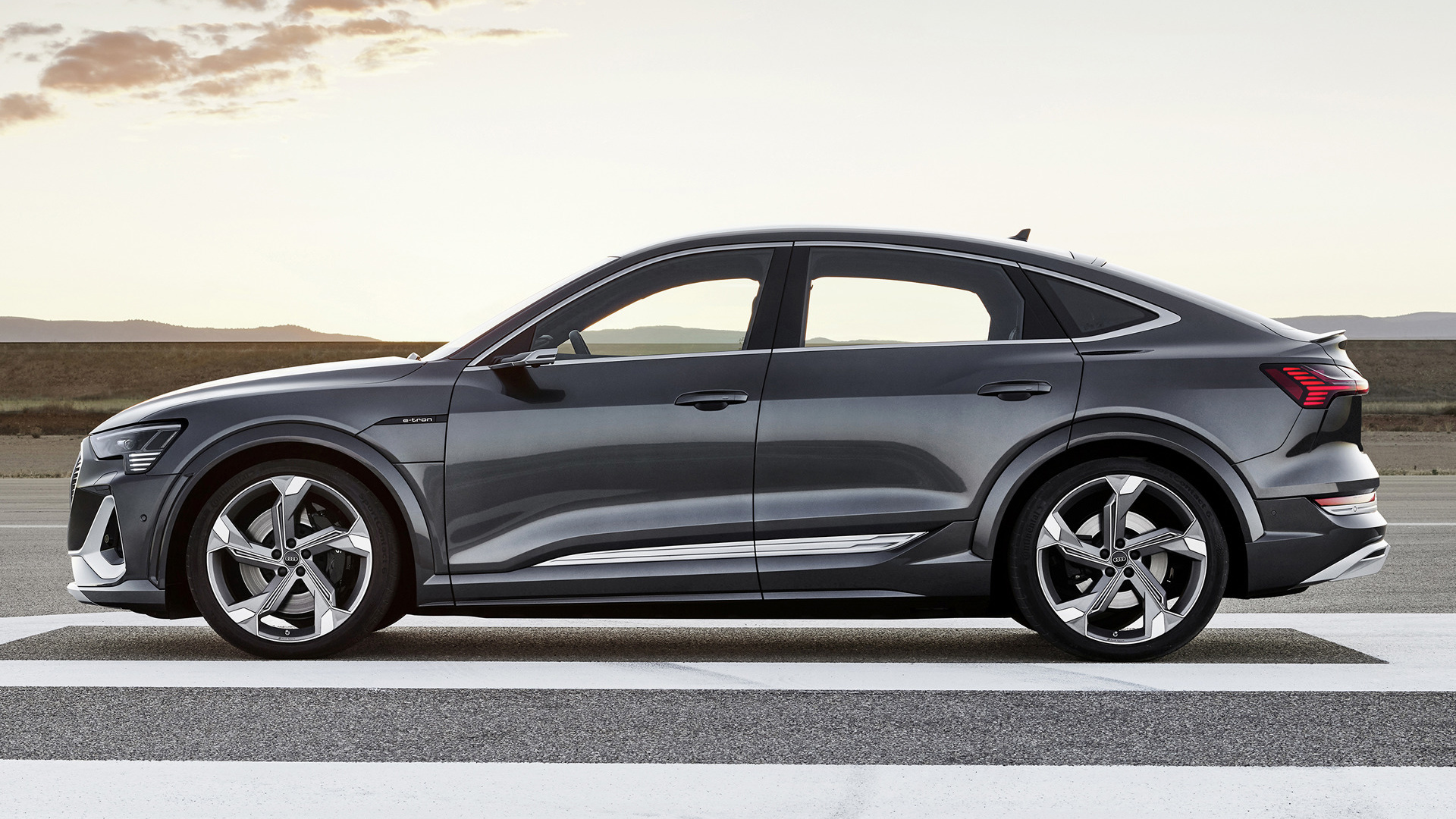 Download mobile wallpaper Audi, Car, Sedan, Vehicles, Gray Car, Audi E Tron S Sportback for free.