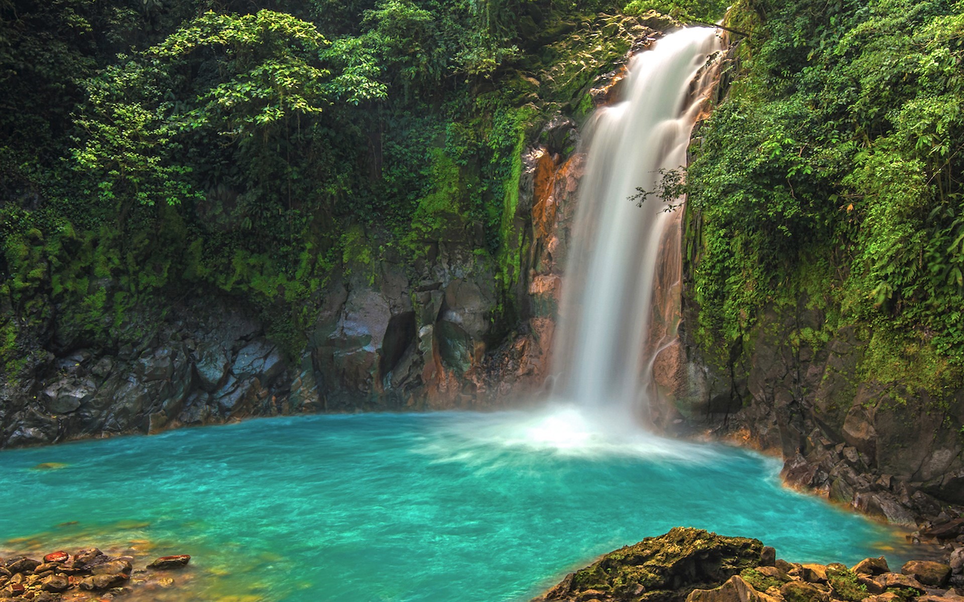 Download mobile wallpaper Waterfalls, Waterfall, Earth, Greenery for free.