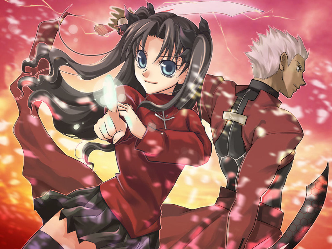 Laden Sie das Animes, Fate/stay Night, Bogenschütze (Schicksal/nacht Bleiben), Rin Tohsaka-Bild kostenlos auf Ihren PC-Desktop herunter