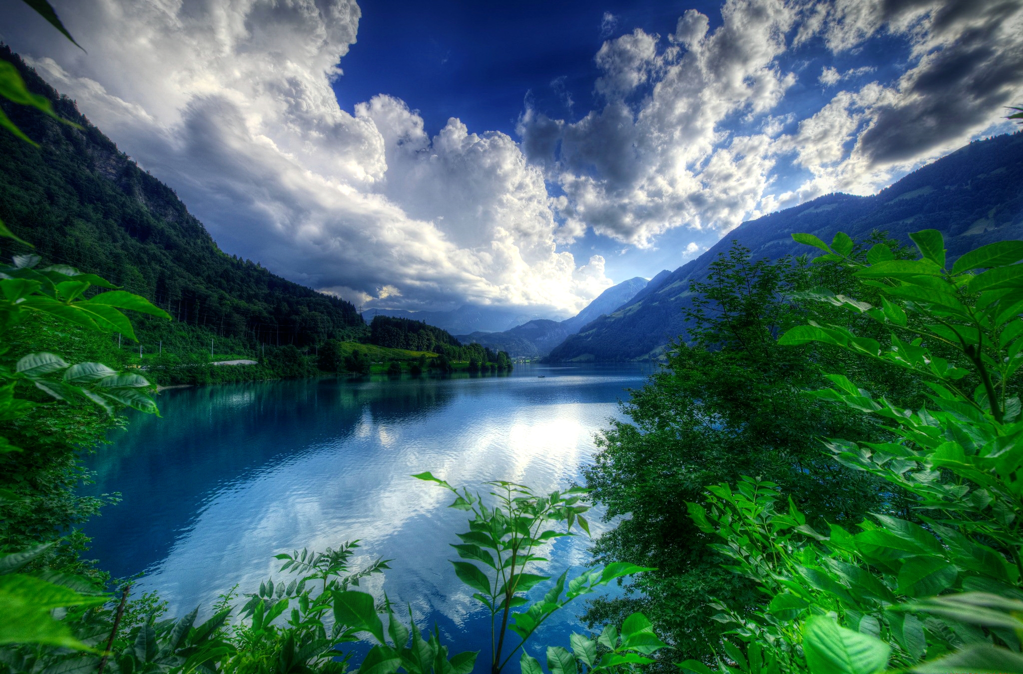Free download wallpaper Landscape, Lakes, Mountain, Lake, Tree, Earth, Cloud on your PC desktop