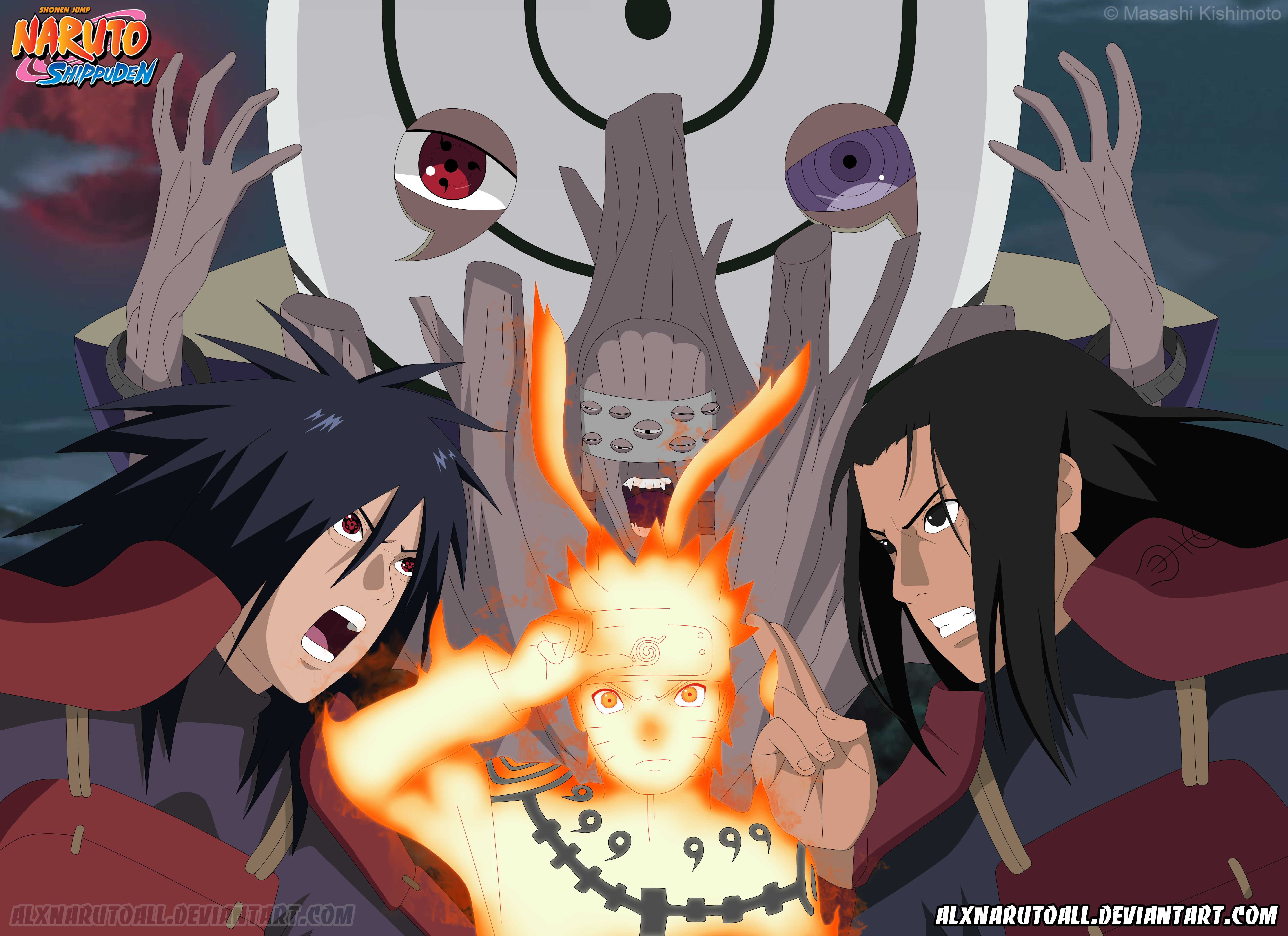 Download mobile wallpaper Anime, Naruto, Naruto Uzumaki, Hashirama Senju, Madara Uchiha for free.