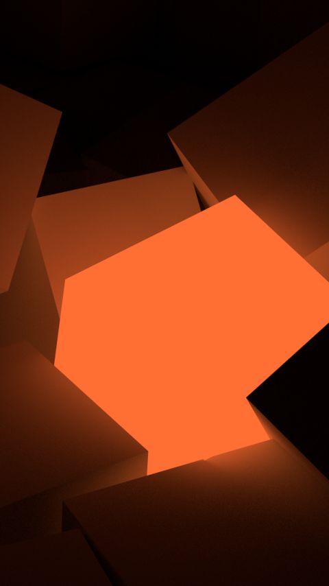 Скачать картинку Куб, Абстрактные, Оранжевый Цвет) в телефон бесплатно.