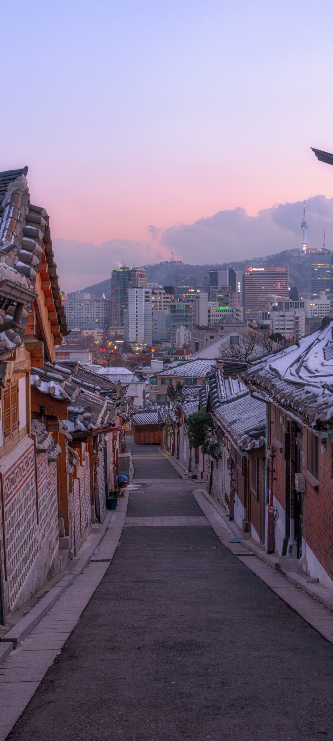 Скачати мобільні шпалери Міста, Сеул, Вул, Корея, Створено Людиною, Букчон Ханок безкоштовно.