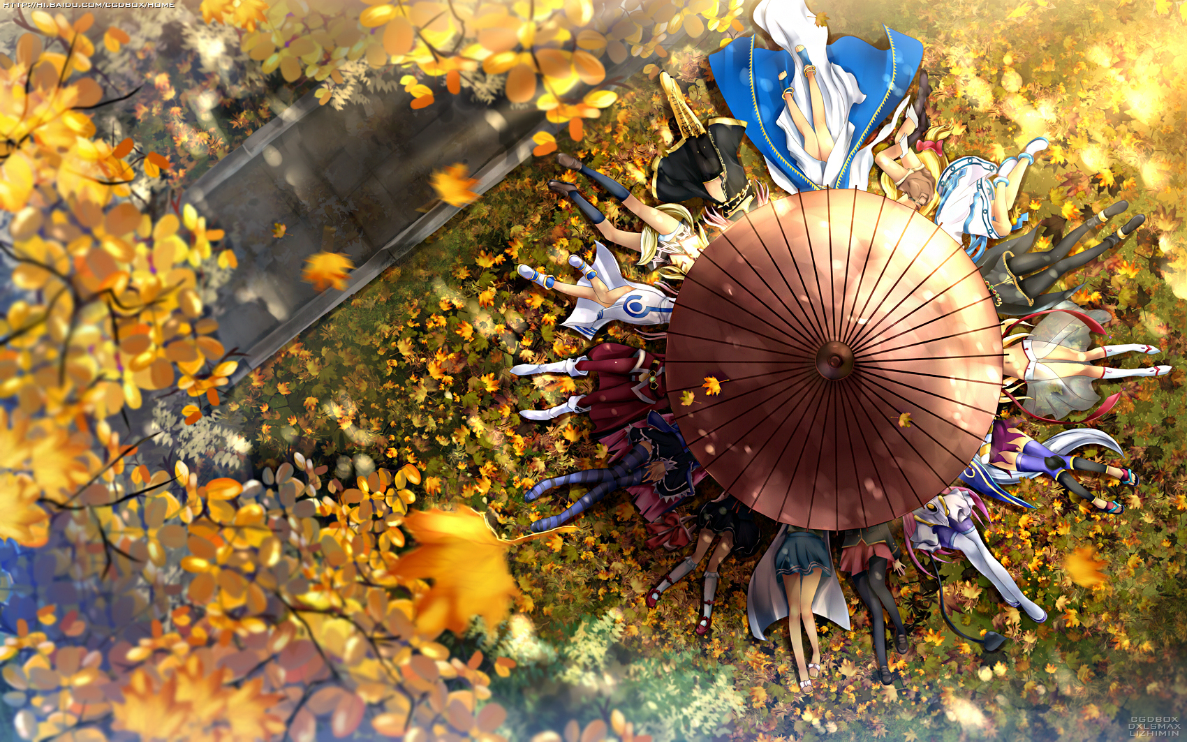 Download mobile wallpaper Crossover, Fall, Anime for free.