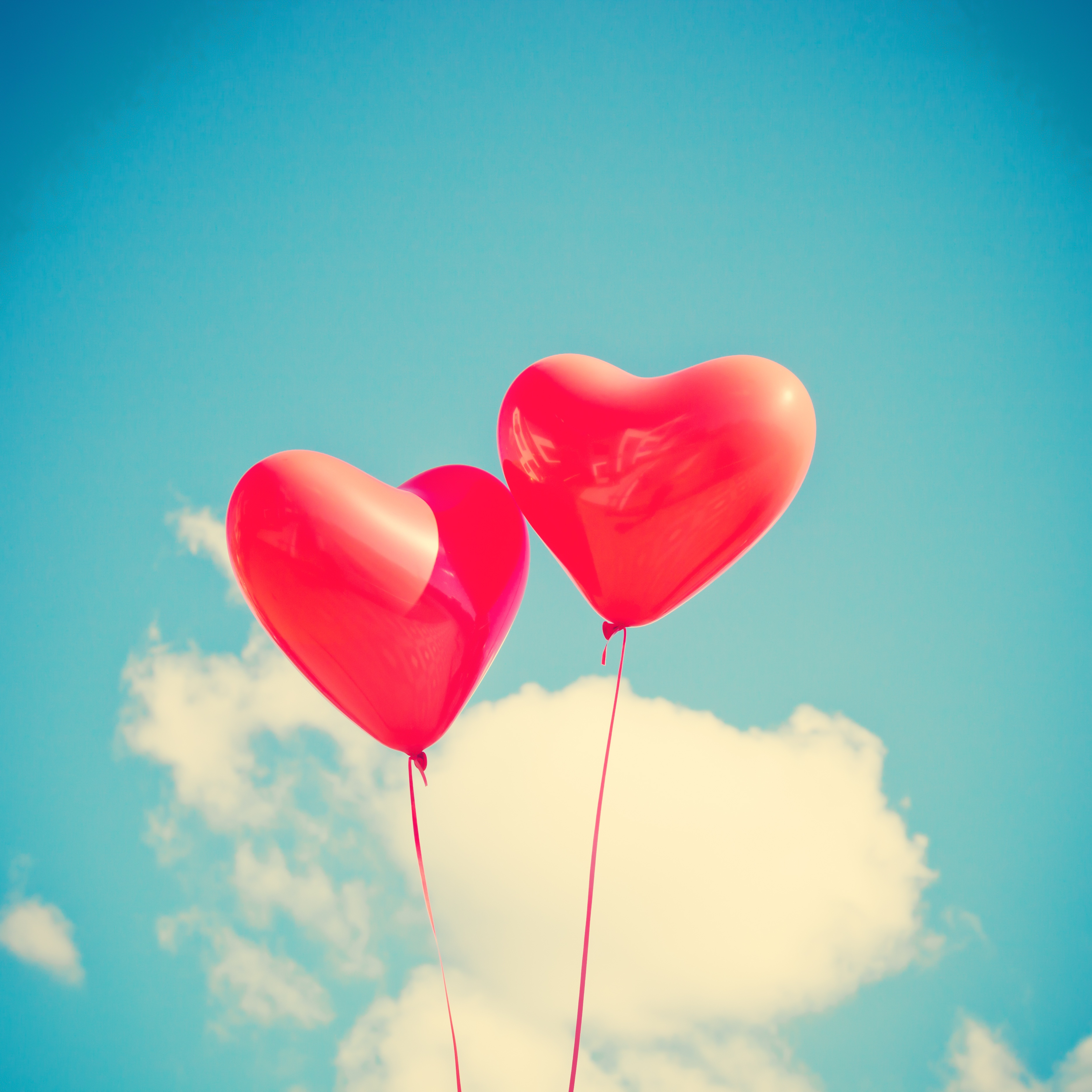 heart, love, balloons, sky, ease