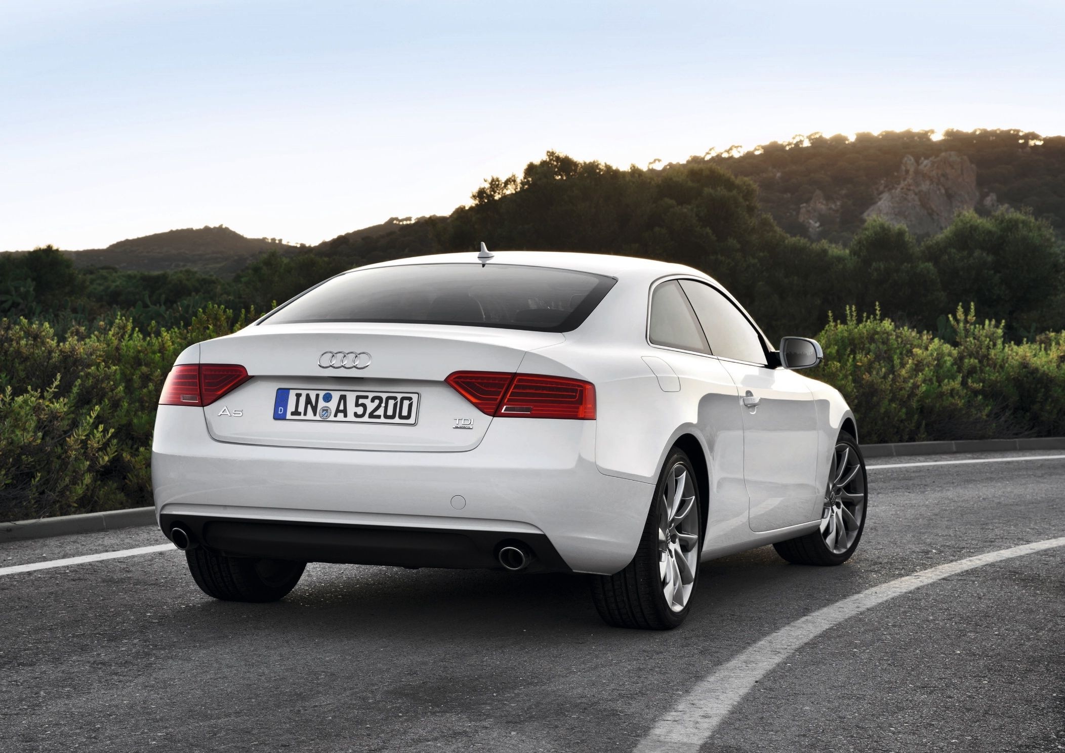 rear view, cars, audi, white, back view, a5, tdi images