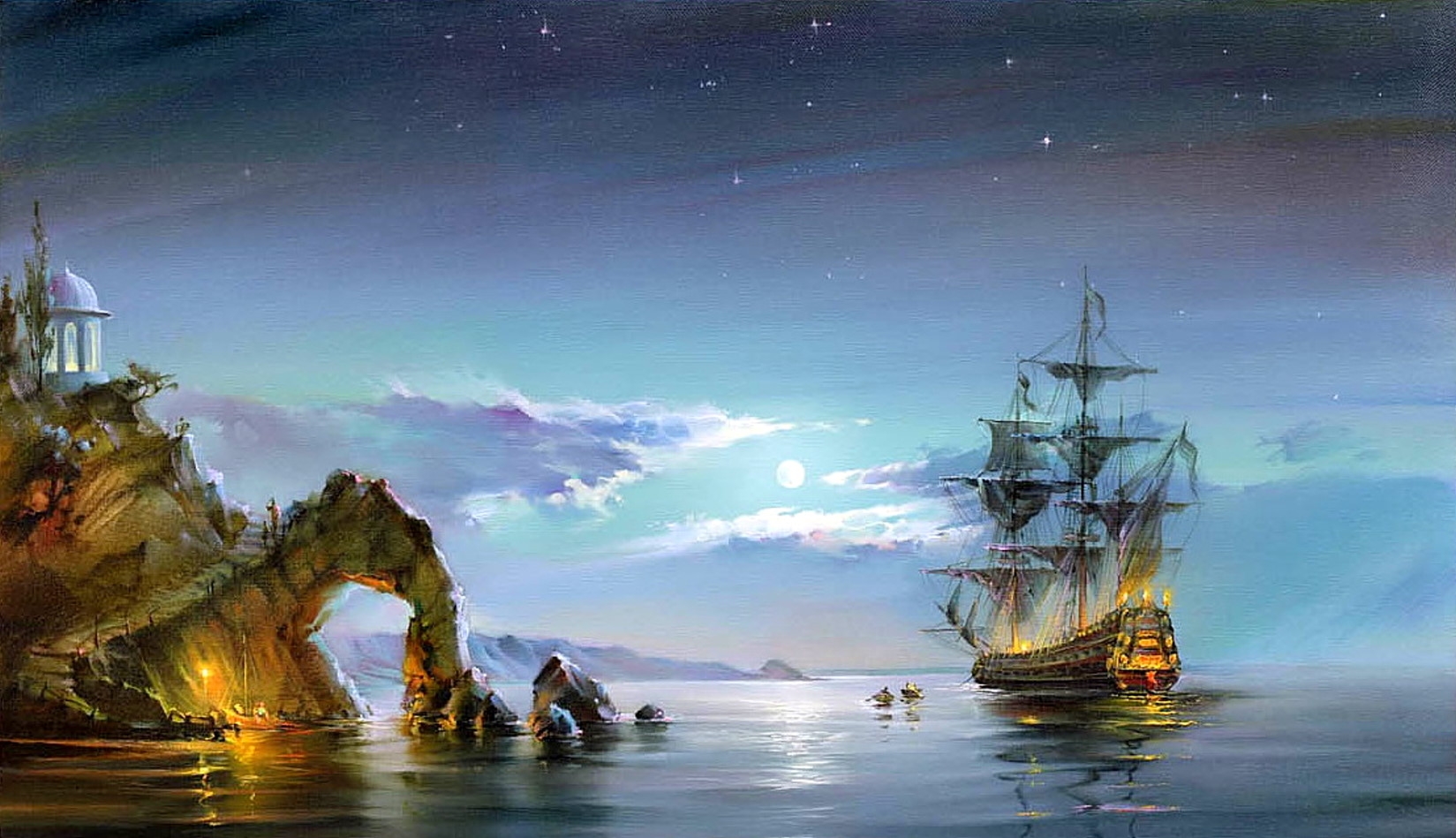 Download mobile wallpaper Fantasy, Ship for free.