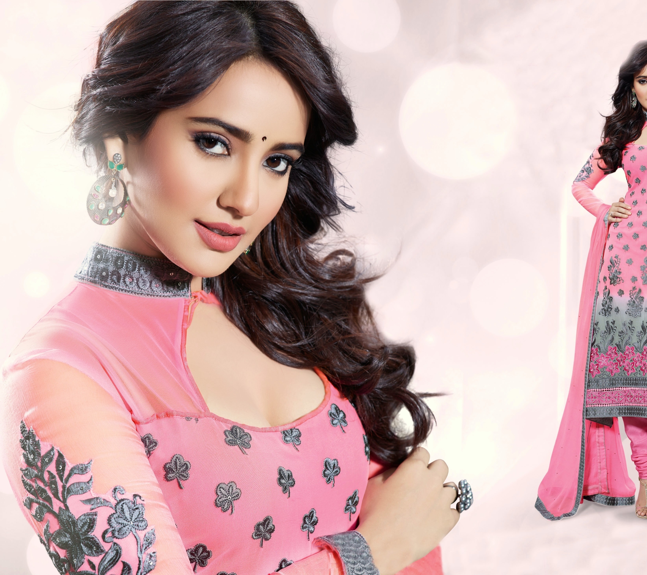 Download mobile wallpaper Model, Indian, Celebrity, Neha Sharma, National Dress for free.