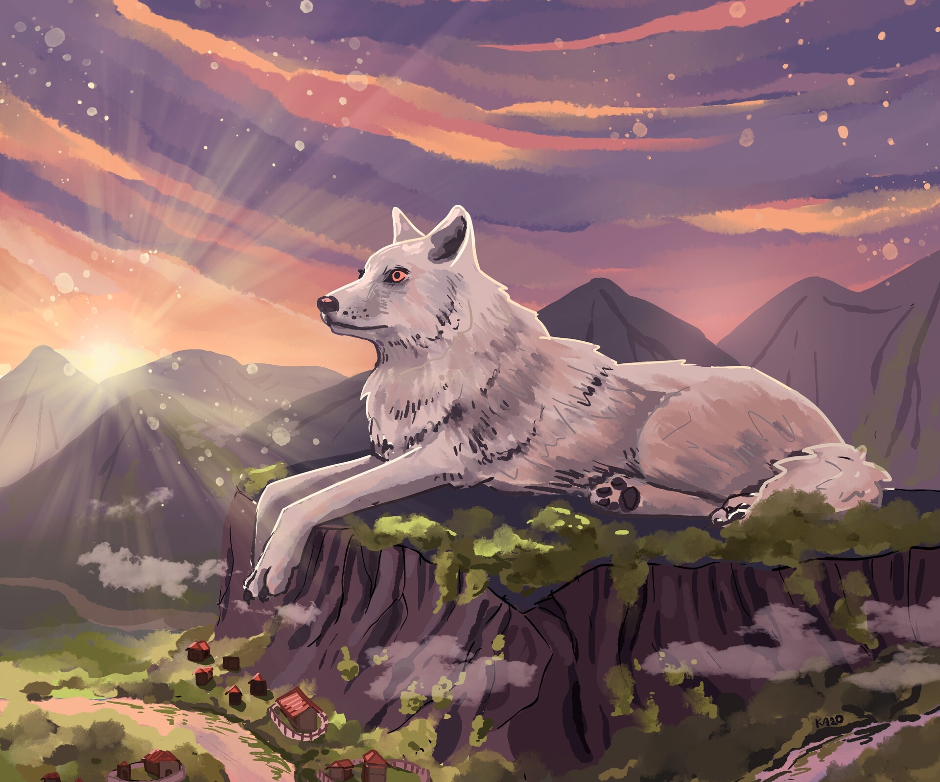 Download mobile wallpaper Fantasy, Wolf, Giant, Fantasy Animals for free.