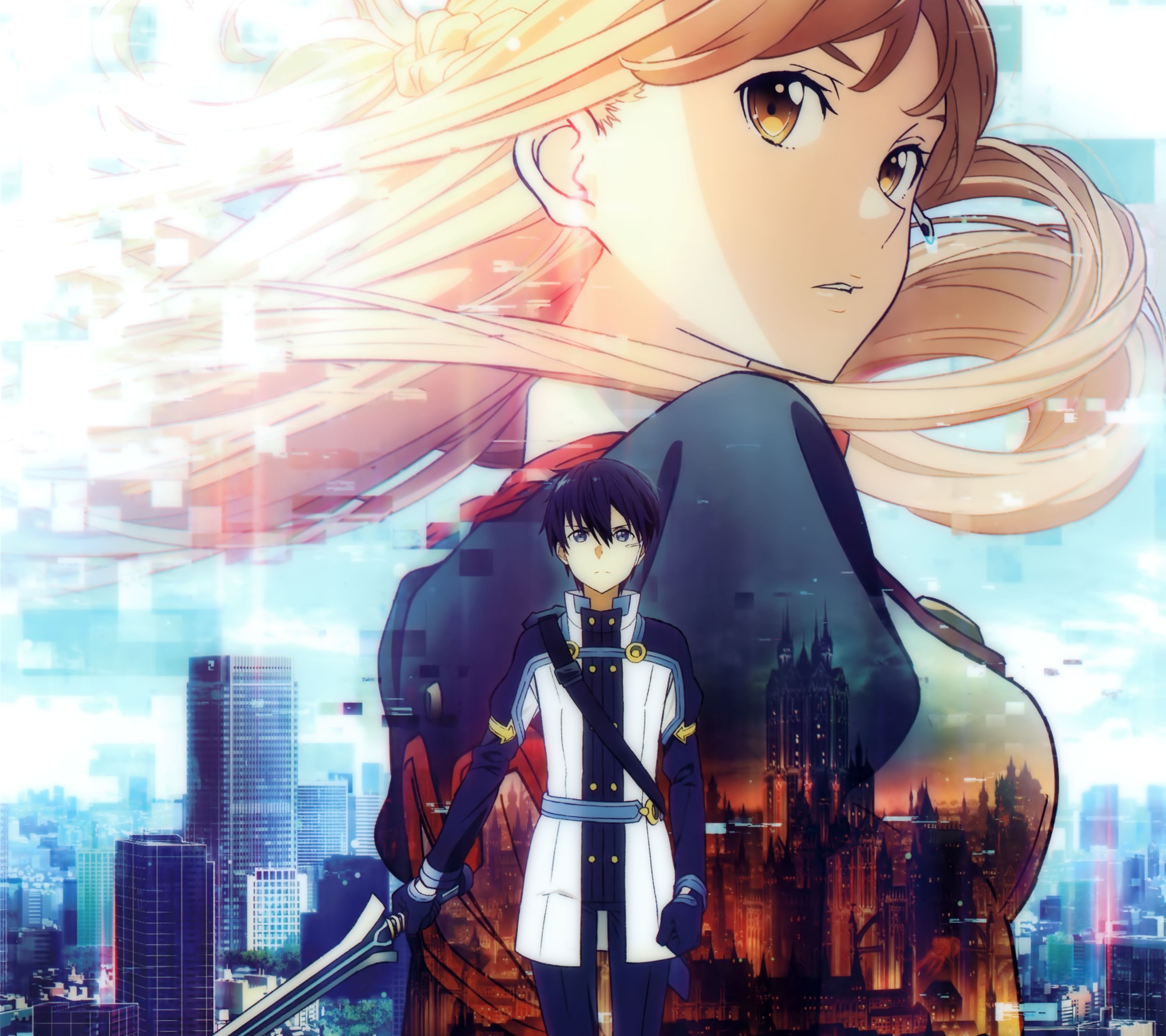 Téléchargez des papiers peints mobile Sword Art Online, Animé, Asuna Yuki, Kirito (Art De L'épée En Ligne), Kazuto Kirigaya, Art De L'épée En Ligne, Échelle Ordinale Sword Art Online, Sword Art Online Movie: Échelle Ordinale gratuitement.