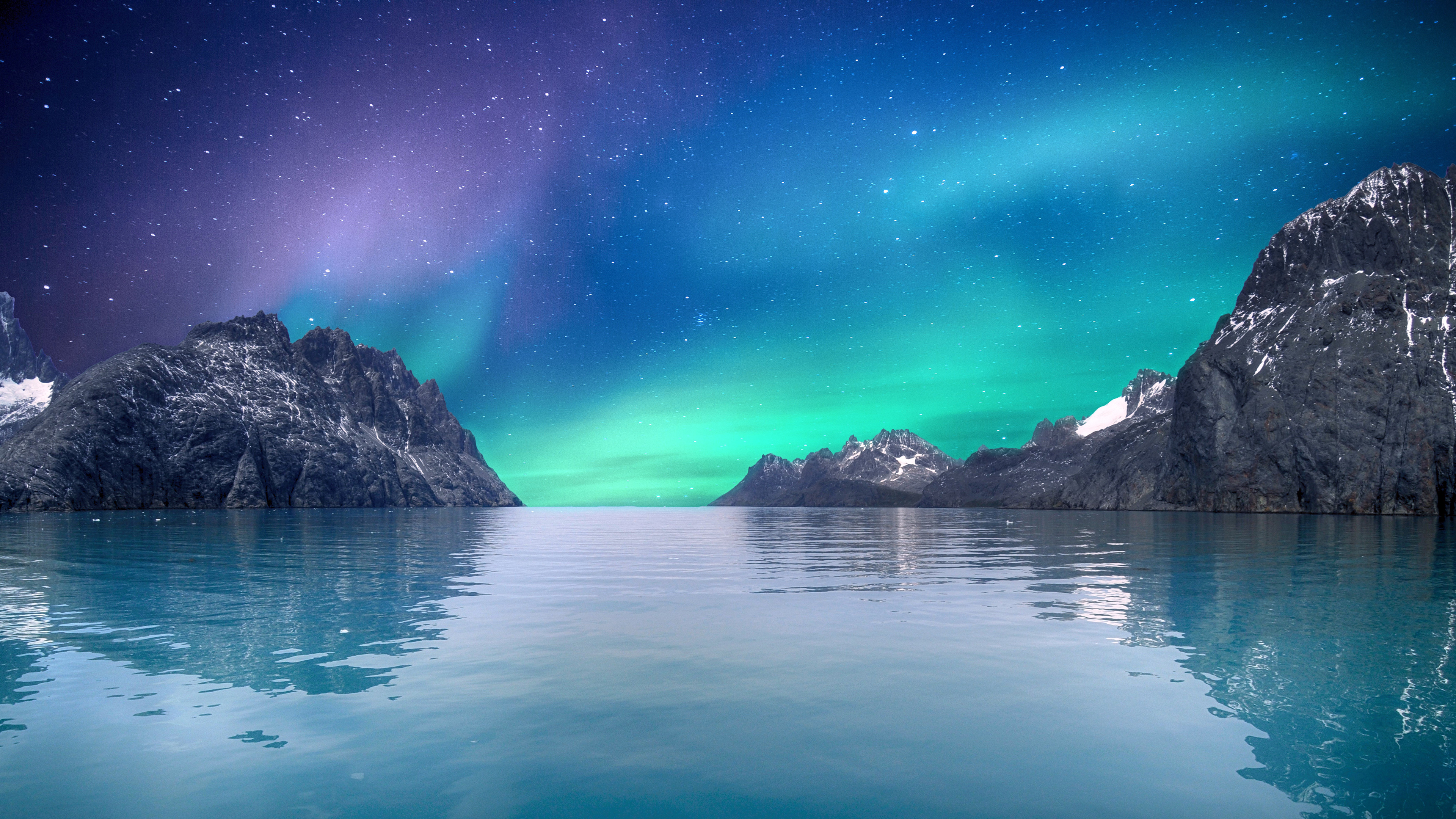 Download mobile wallpaper Sea, Earth, Aurora Borealis for free.