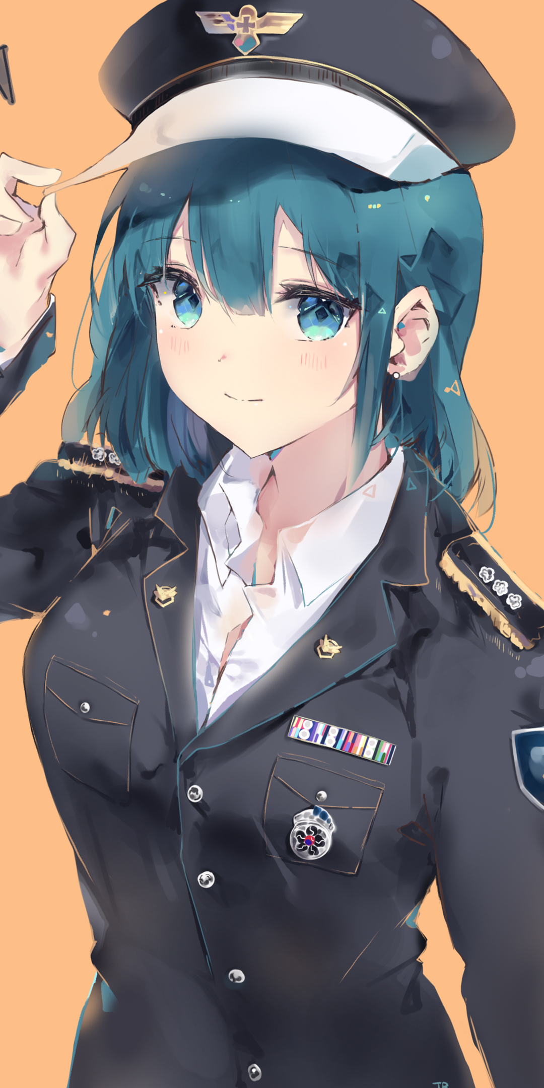 Download mobile wallpaper Anime, Girl, Uniform, Blue Eyes, Blue Hair for free.