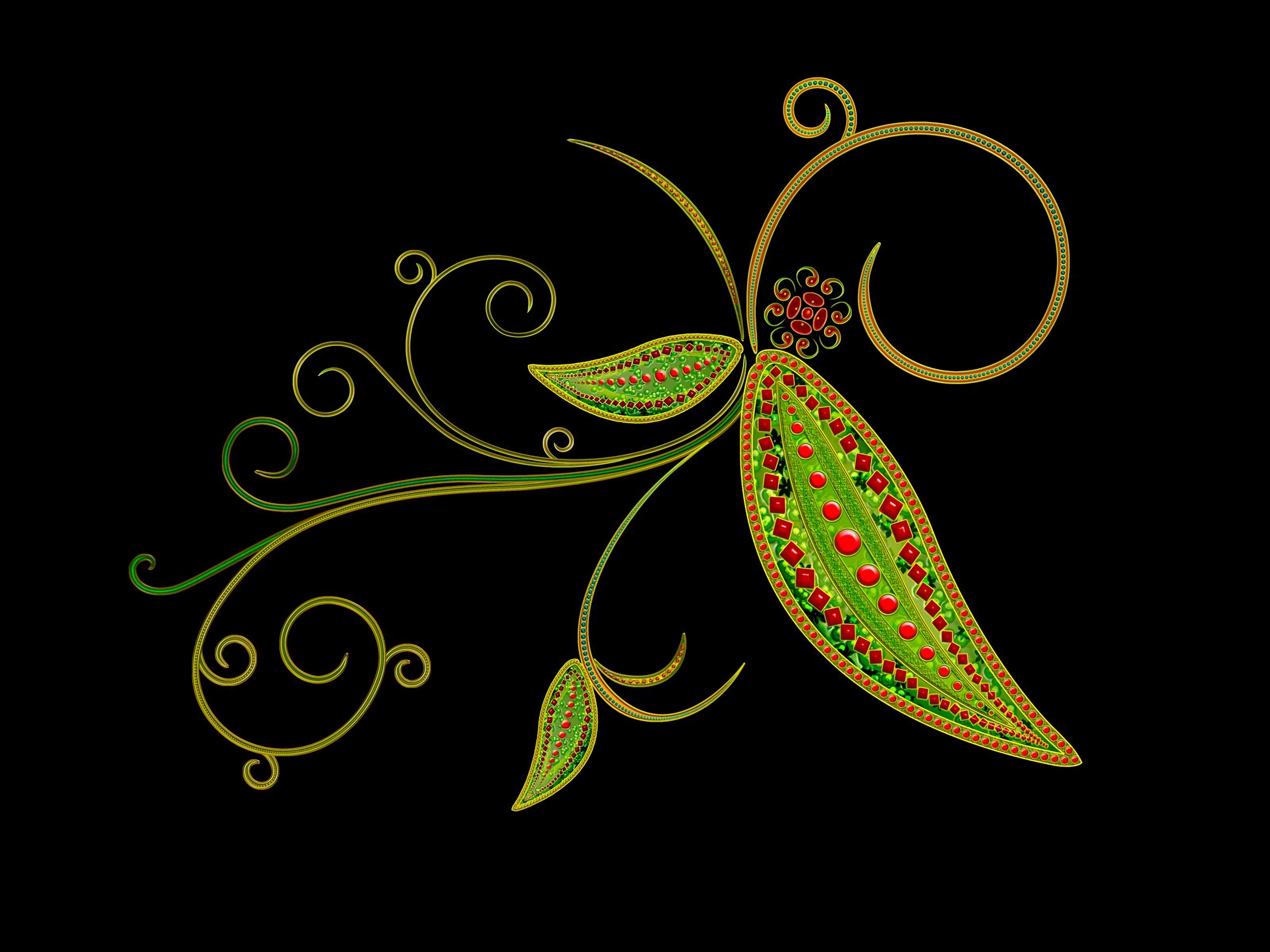 Free download wallpaper Flower, Leaf, Artistic, Floral on your PC desktop