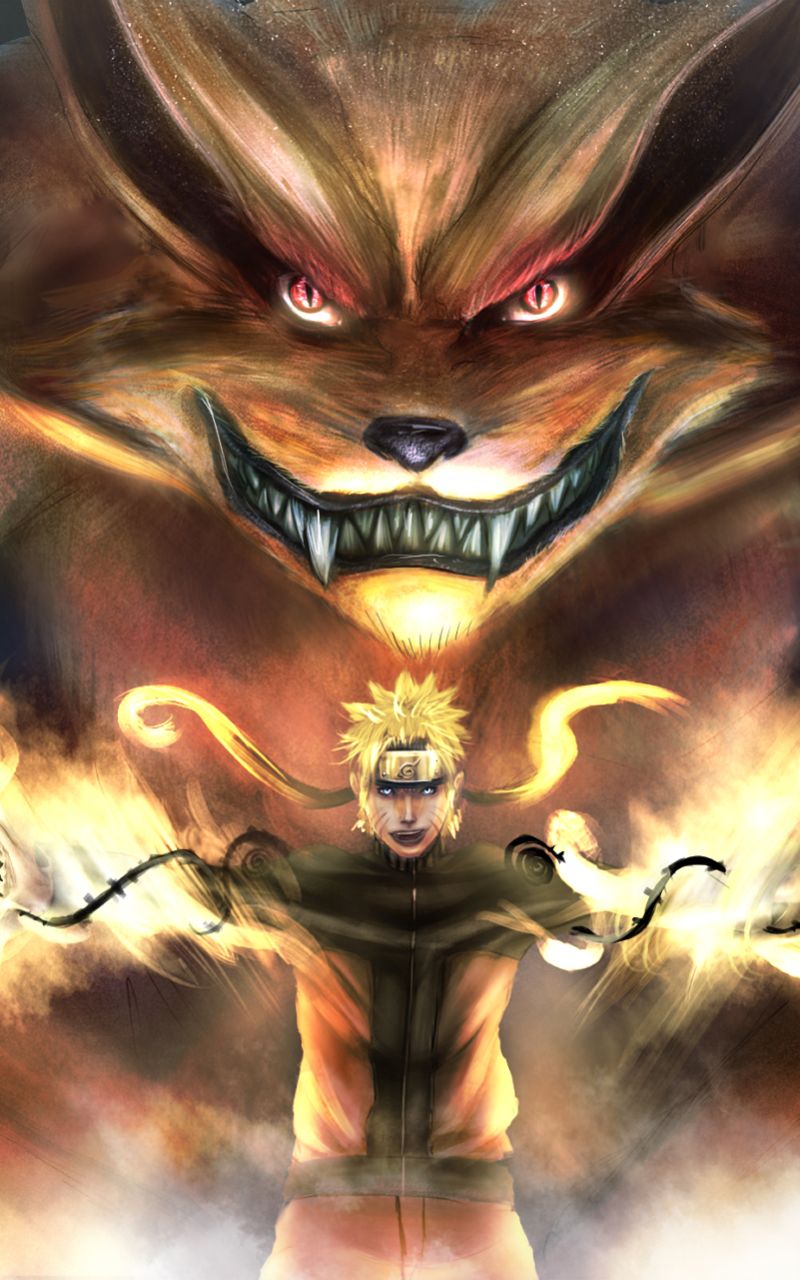 Download mobile wallpaper Anime, Naruto, Fox, Naruto Uzumaki, Kurama (Naruto) for free.