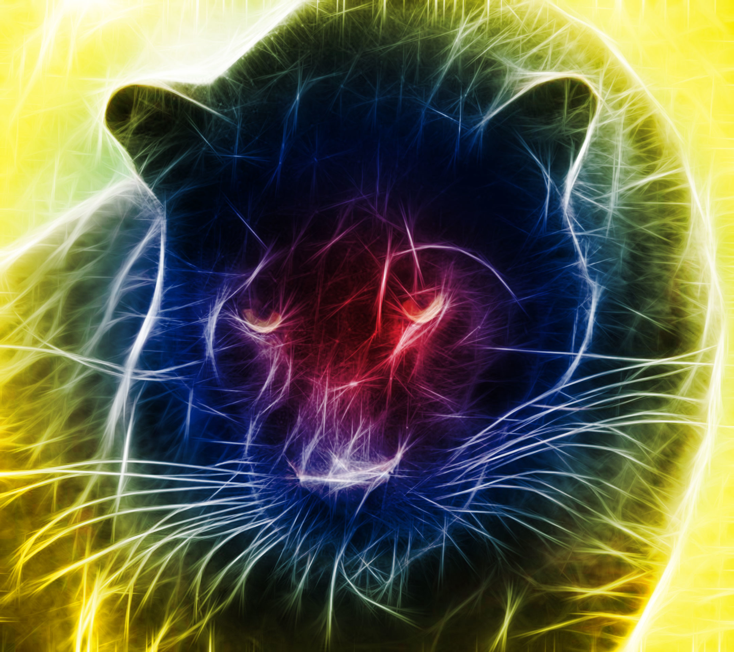 Laden Sie das Tiere, Künstlerisch, Schwarzer Panther-Bild kostenlos auf Ihren PC-Desktop herunter