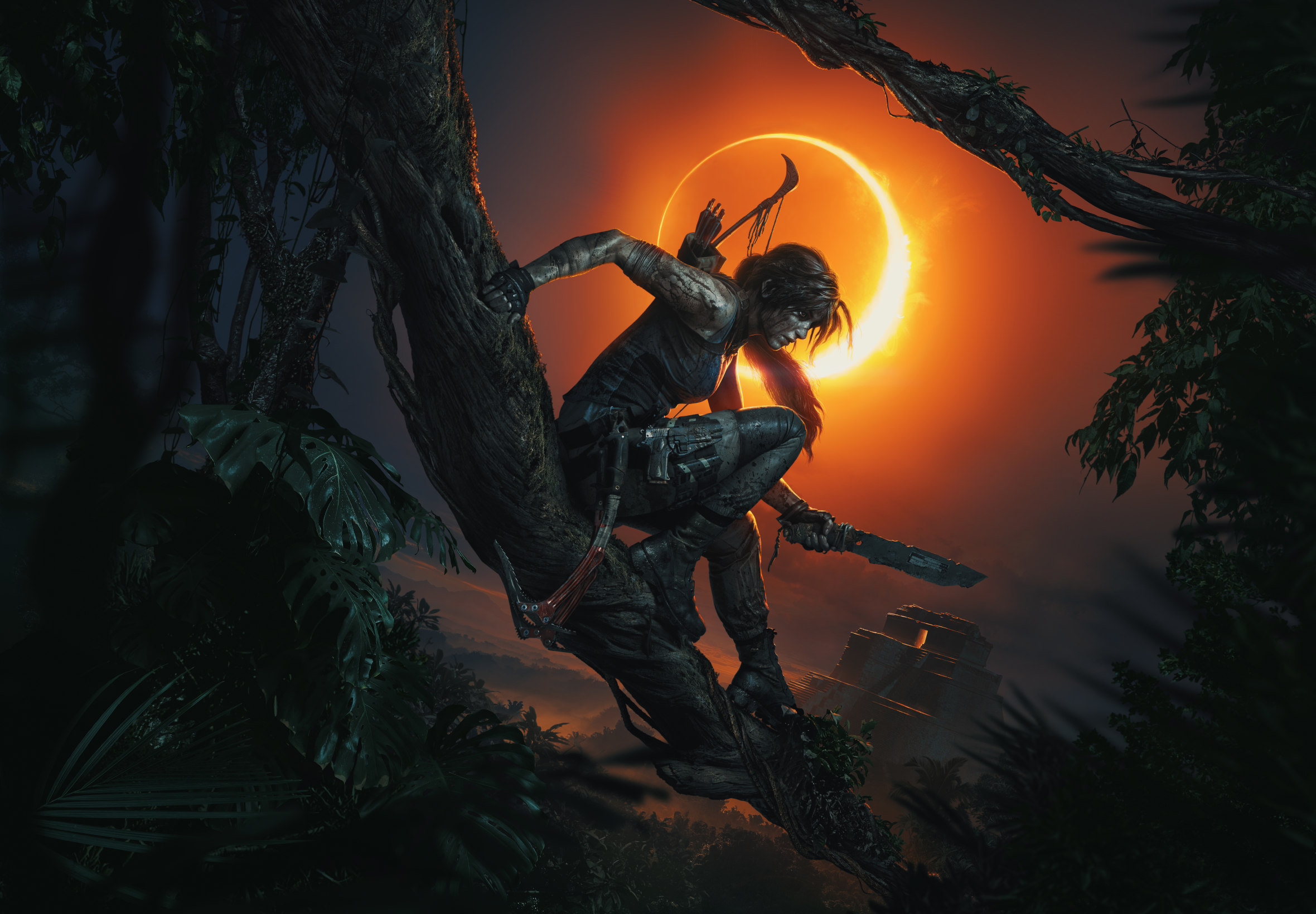 Download mobile wallpaper Night, Tomb Raider, Video Game, Woman Warrior, Lara Croft, Shadow Of The Tomb Raider for free.