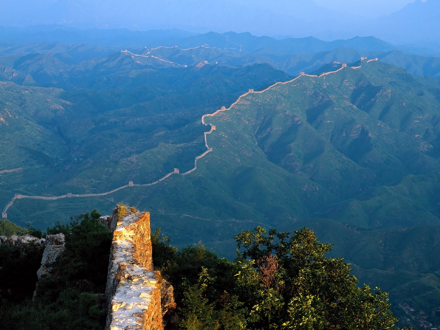 46858 скачать обои великая китайская стена, пейзаж, природа, синие - заставки и картинки бесплатно
