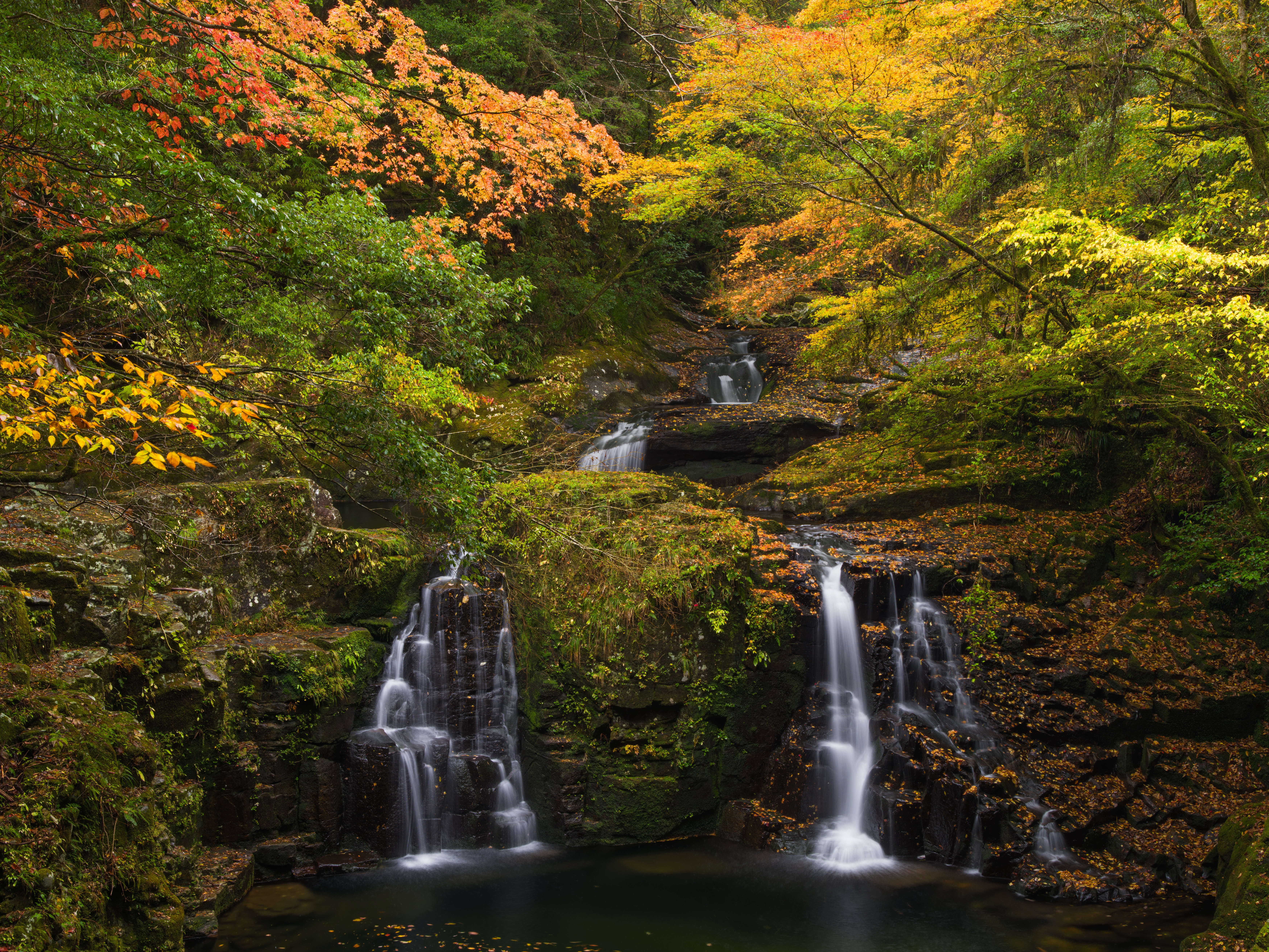無料モバイル壁紙自然, 秋, 滝, 地球をダウンロードします。