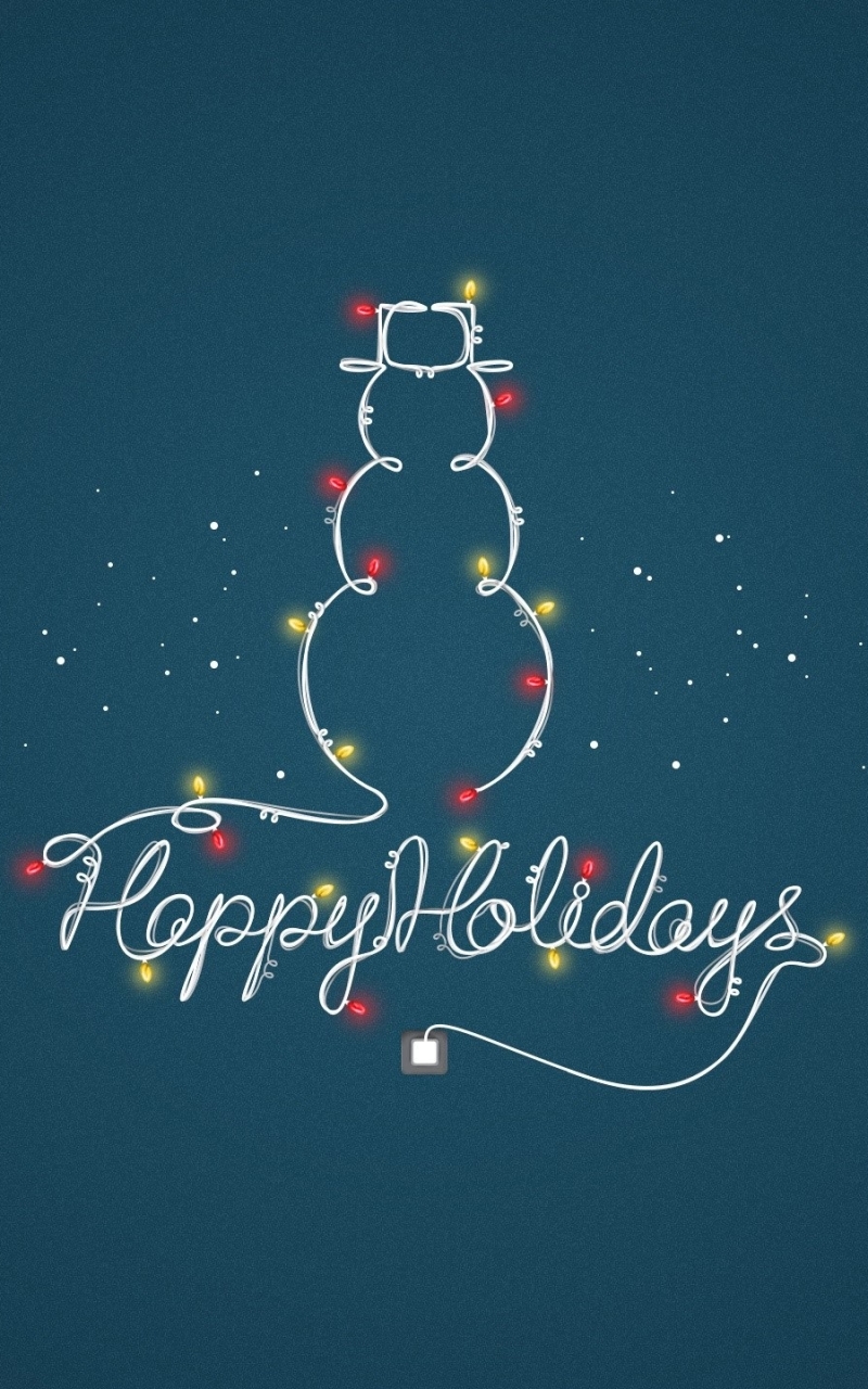 Download mobile wallpaper Snowman, Christmas, Holiday, Minimalist, Christmas Lights for free.