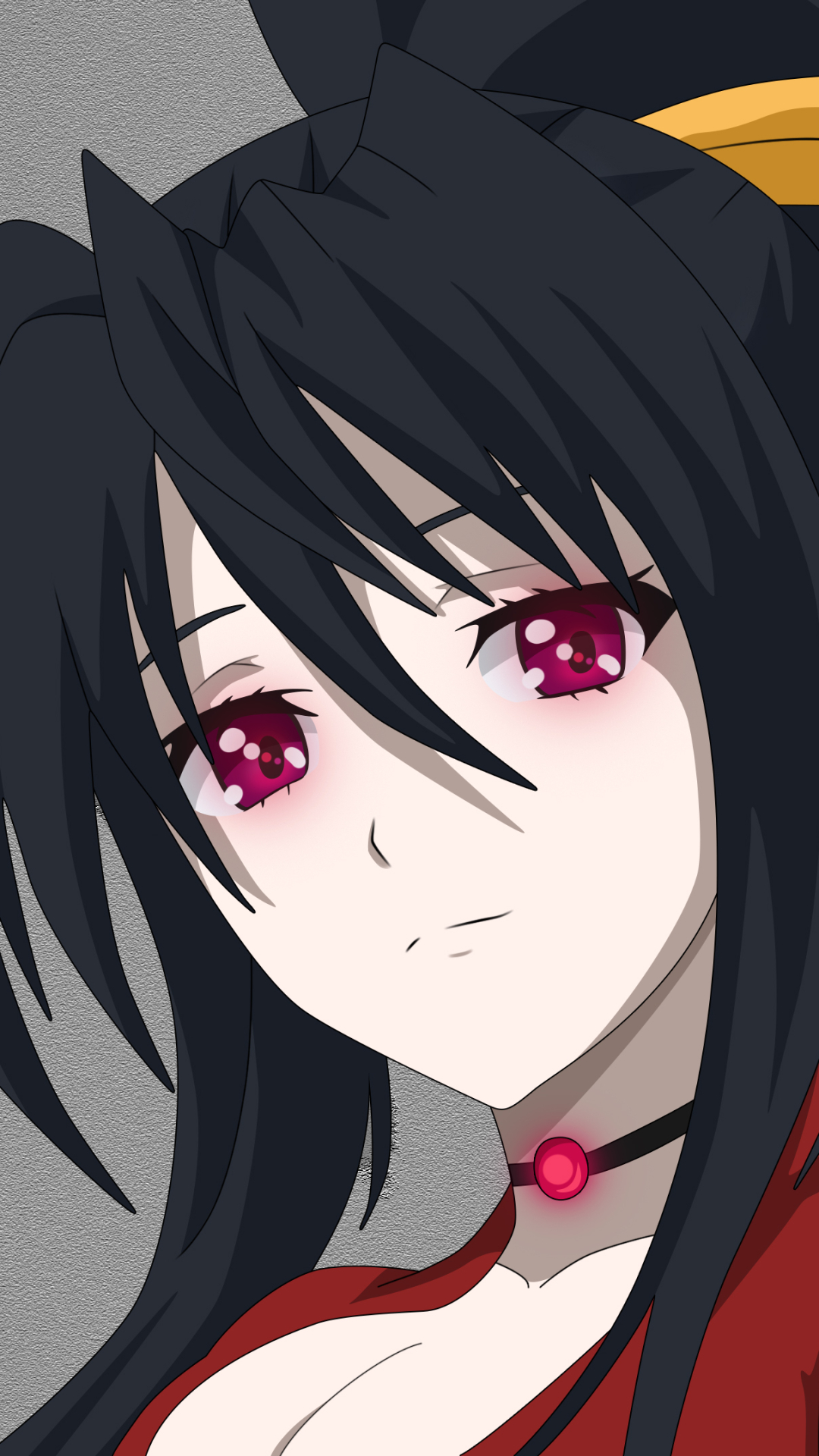 Handy-Wallpaper Rote Augen, Animes, Akeno Himejima, High School Dxd kostenlos herunterladen.