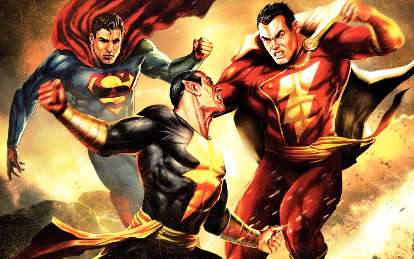 299408 baixar papel de parede dc showcase: superman & shazam!: o retorno do adão negro, história em quadrinhos, shazam (dc comics), super homen - protetores de tela e imagens gratuitamente