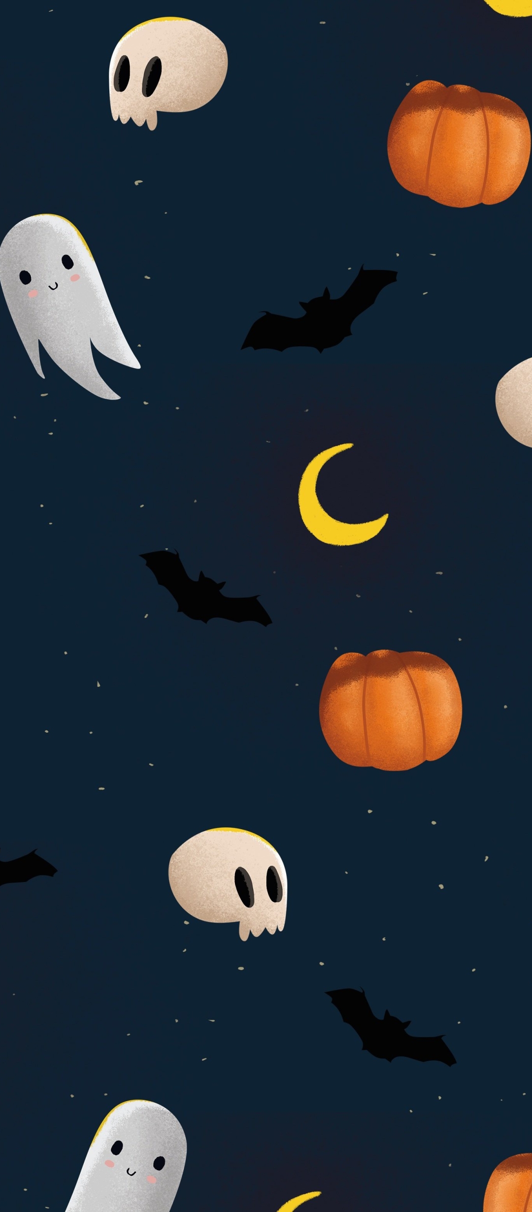 Download mobile wallpaper Halloween, Pumpkin, Holiday, Skeleton, Ghost for free.