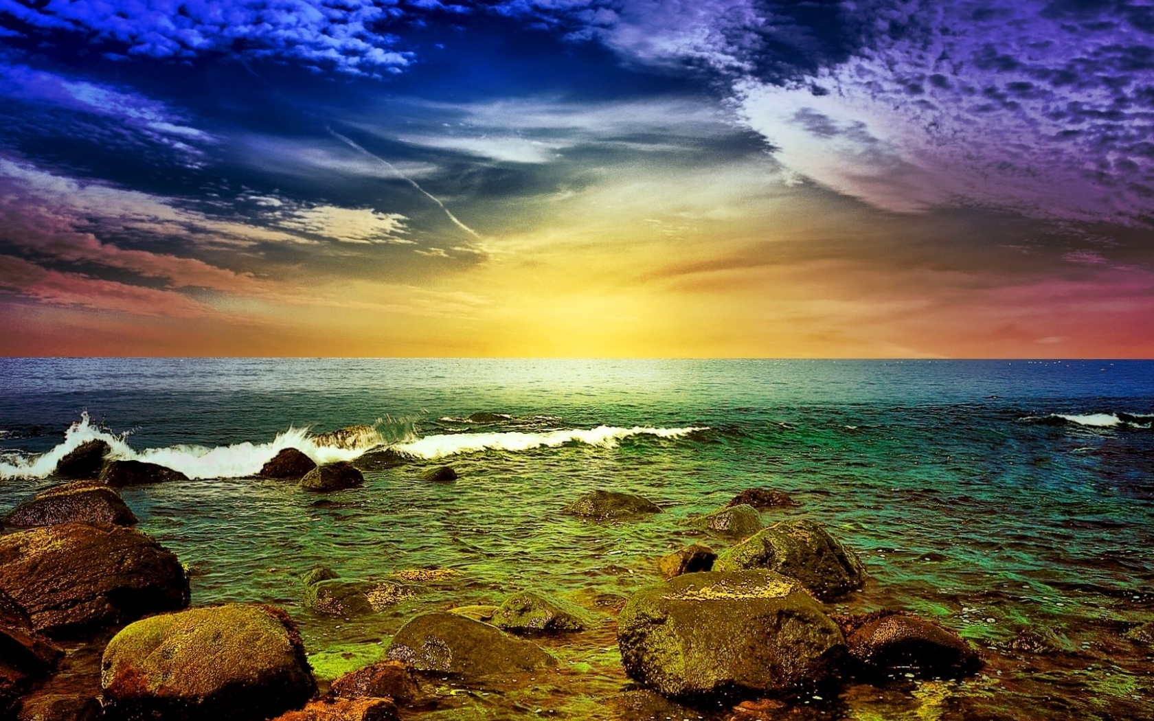 PCデスクトップに風景, 自然, 日没, 海画像を無料でダウンロード