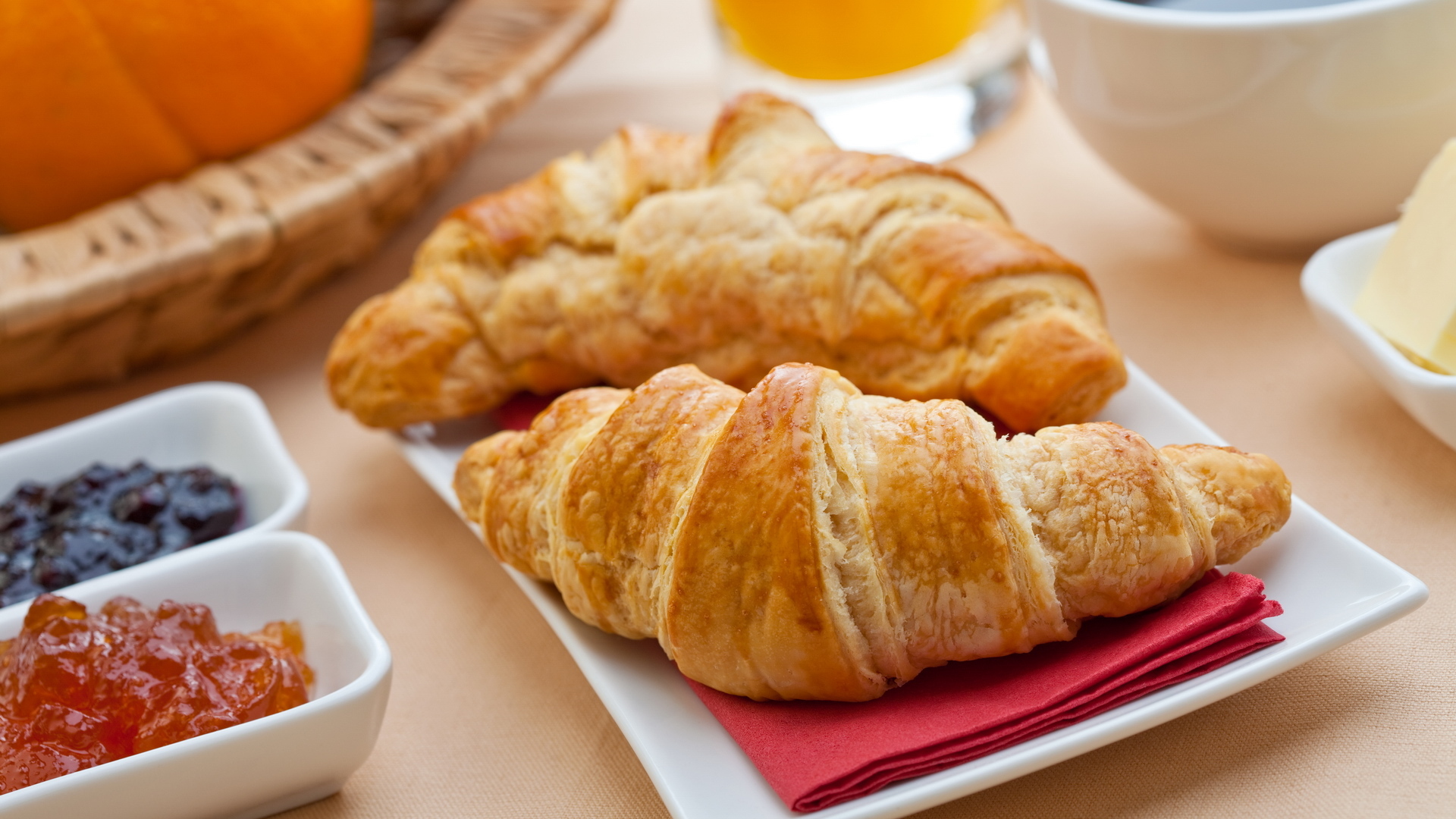 Download mobile wallpaper Food, Breakfast, Croissant for free.