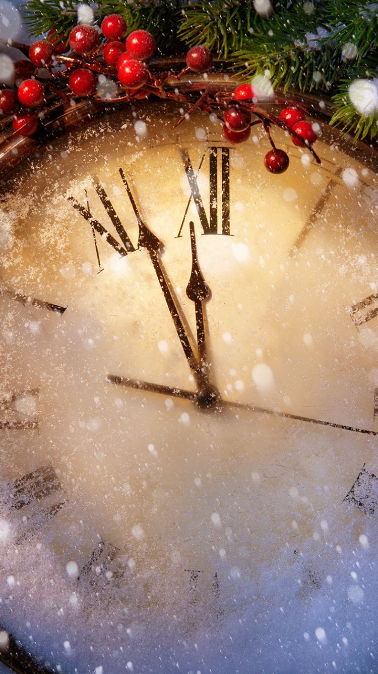 Download mobile wallpaper New Year, Clock, Christmas, Holiday for free.