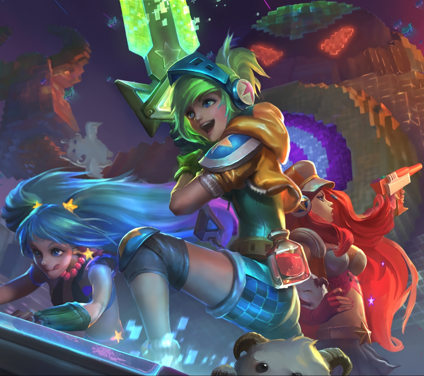 video game, league of legends, sona (league of legends), hecarim (league of legends), miss fortune (league of legends), riven (league of legends)