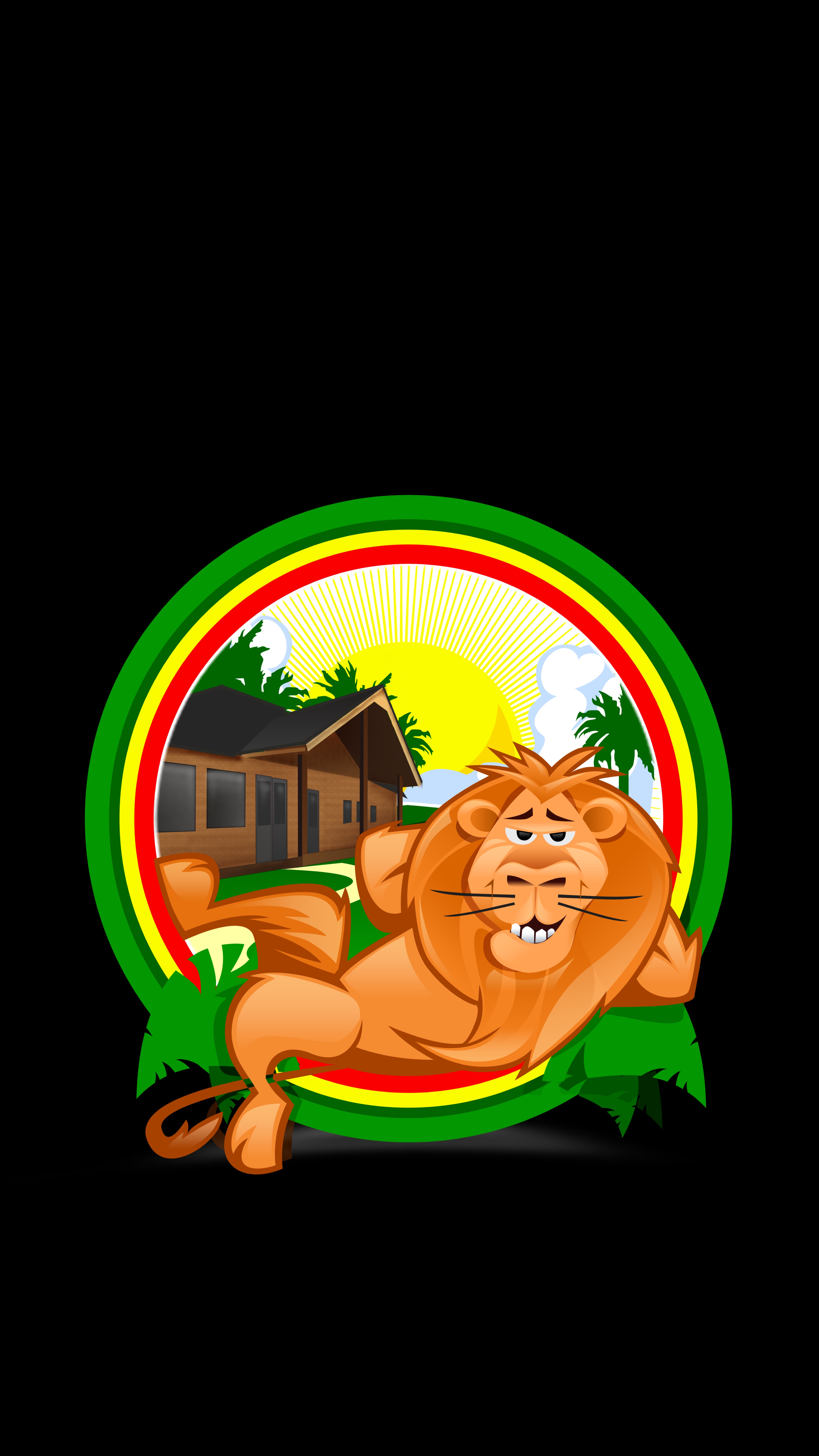 funny, vector, lion, relaxation, rest, tropics