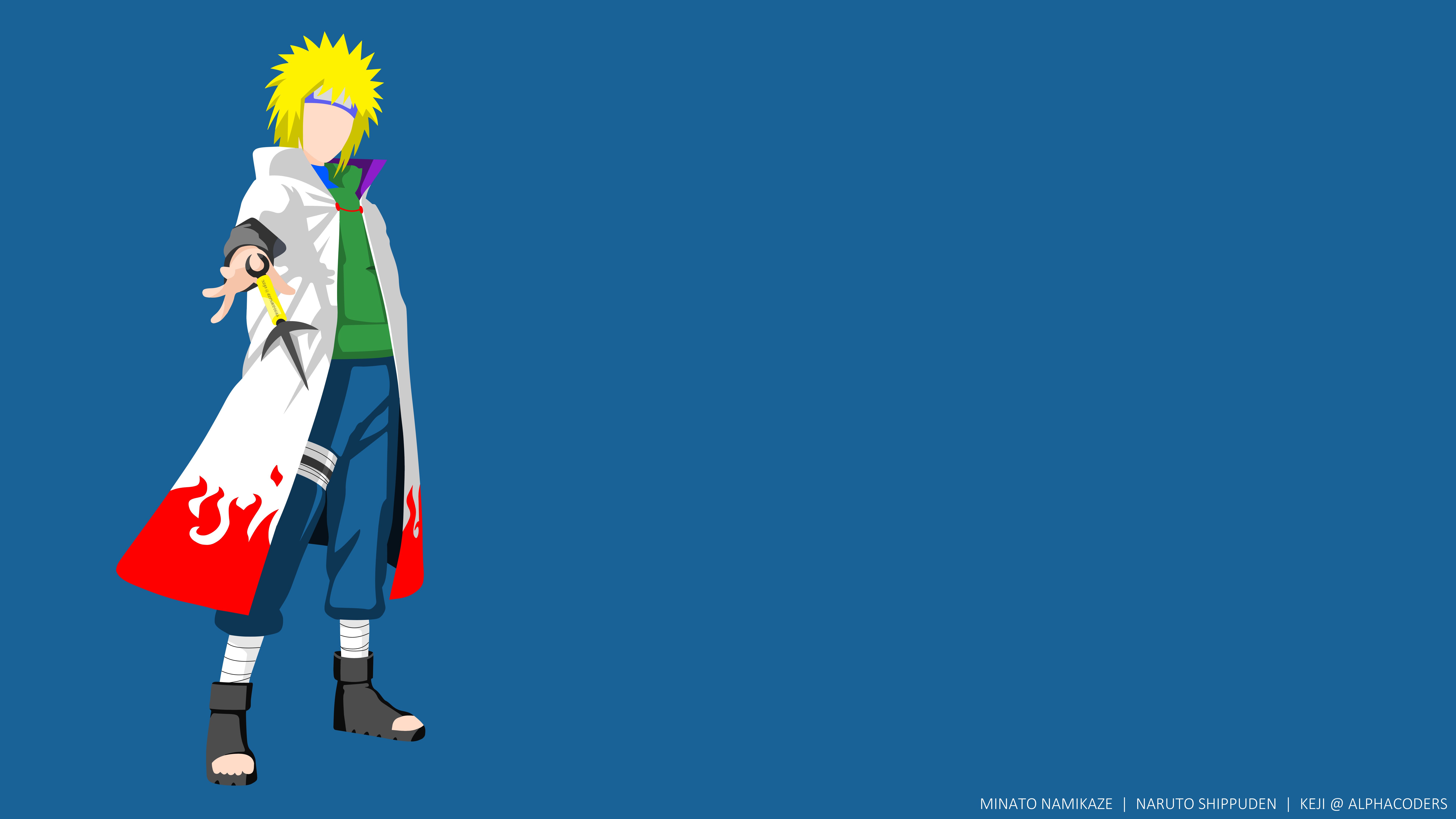 Laden Sie das Naruto, Blondinen, Minimalistisch, Animes, Minato Namikaze-Bild kostenlos auf Ihren PC-Desktop herunter