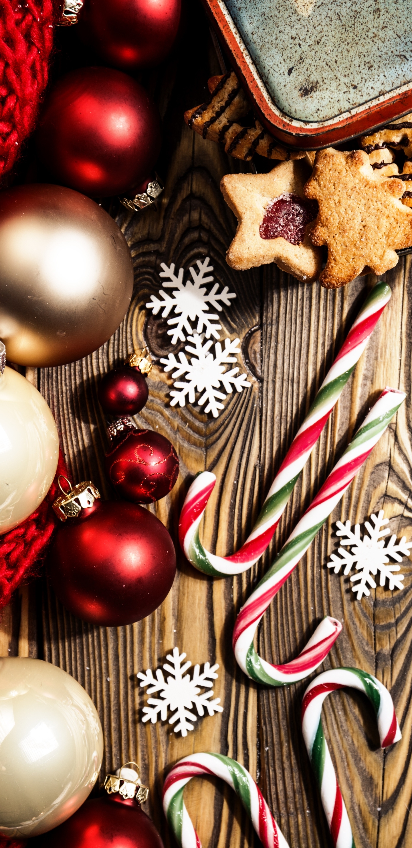 Download mobile wallpaper Christmas, Holiday, Christmas Ornaments, Bauble, Candy Cane for free.