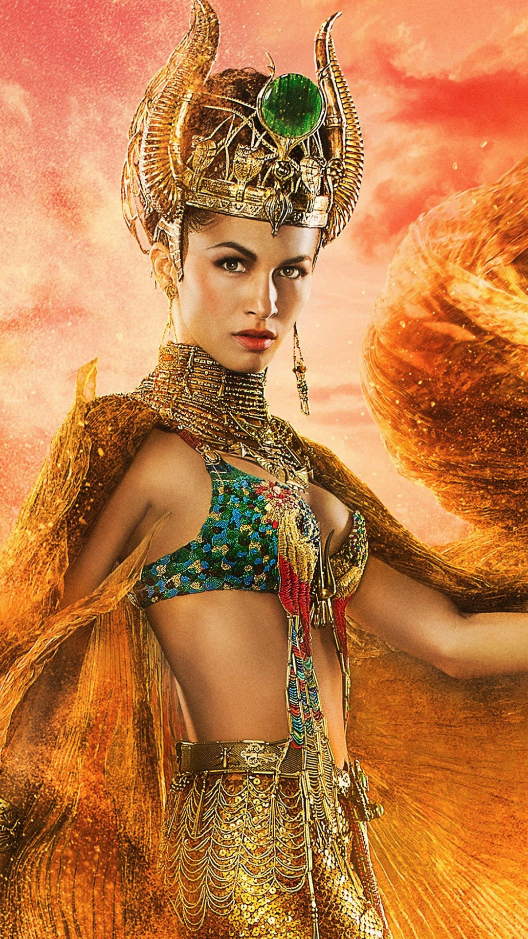 elodie yung, gods of egypt, hathor, movie, crown, goddess