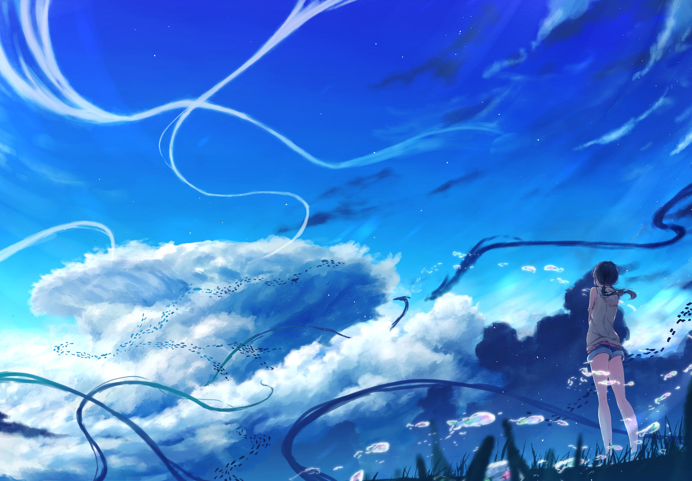 Laden Sie das Wolke, Himmel, Animes, Weathering With You Das Mädchen Das Die Sonne Berührte, Hina Amano-Bild kostenlos auf Ihren PC-Desktop herunter