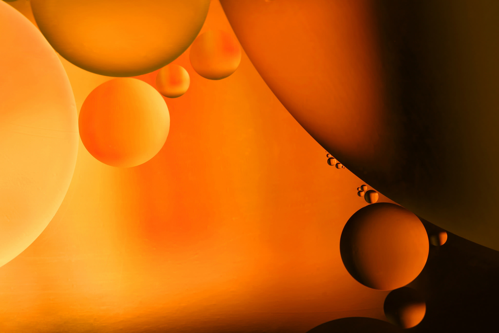 Download mobile wallpaper Abstract, Bubble, Orange (Color) for free.