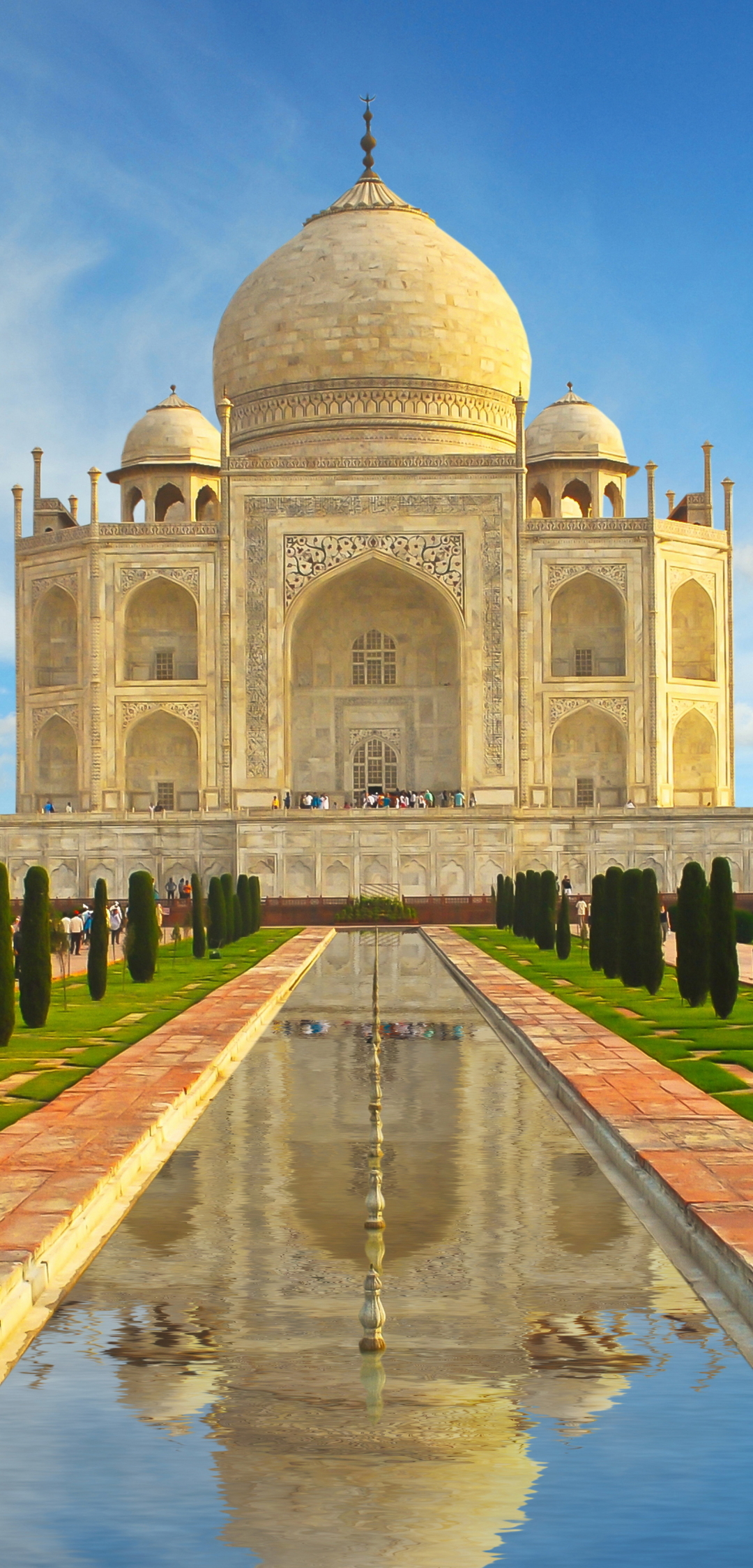 Download mobile wallpaper Monuments, Taj Mahal, Building, Reflection, Monument, Dome, India, Man Made for free.
