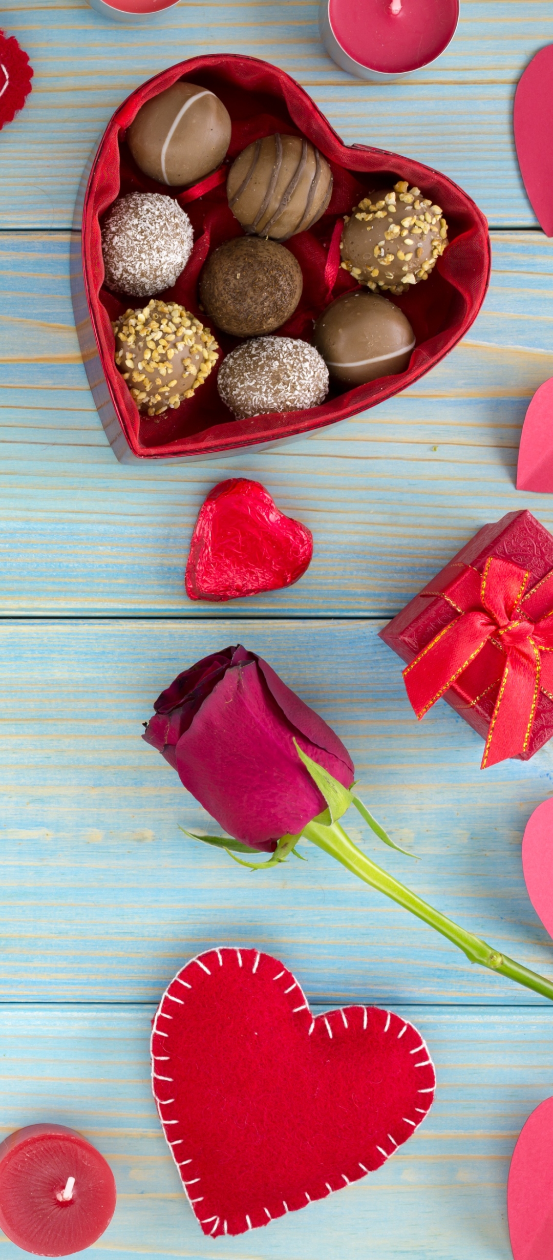 Download mobile wallpaper Valentine's Day, Chocolate, Love, Rose, Holiday, Heart, Candy, Romantic for free.
