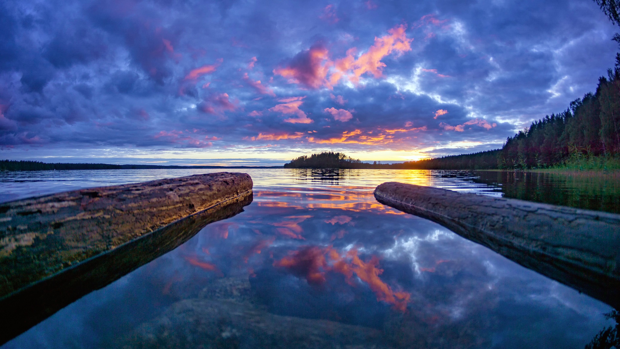 Téléchargez gratuitement l'image Coucher De Soleil, Lac, Nuage, Des Lacs, Ciel, Terre/nature, Réflection sur le bureau de votre PC