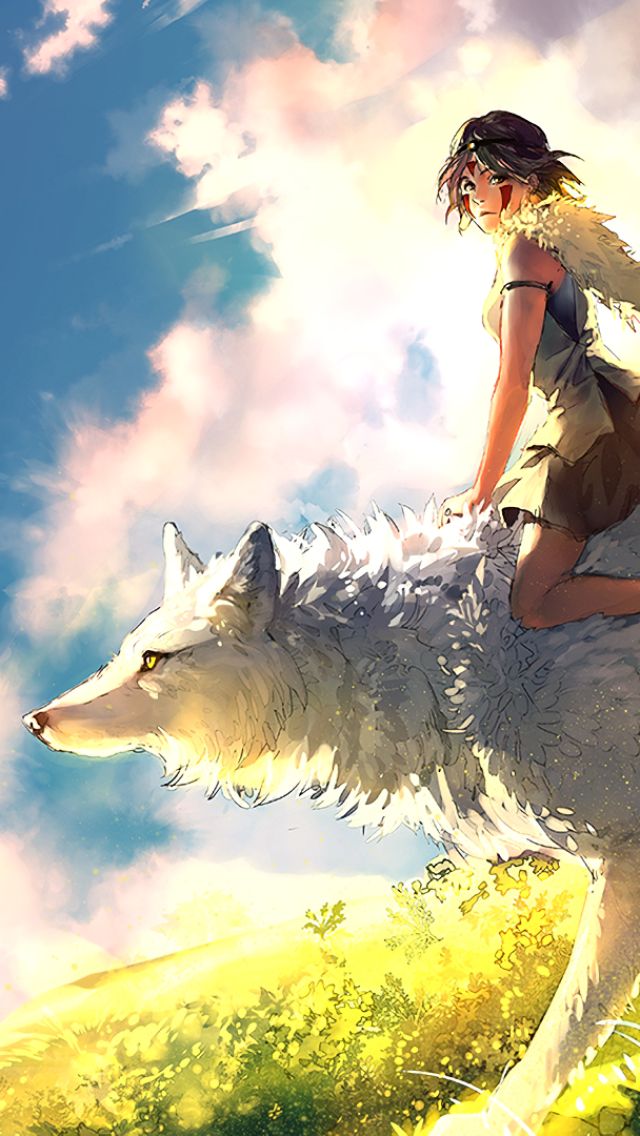 Download mobile wallpaper Anime, Wolf, Princess Mononoke for free.